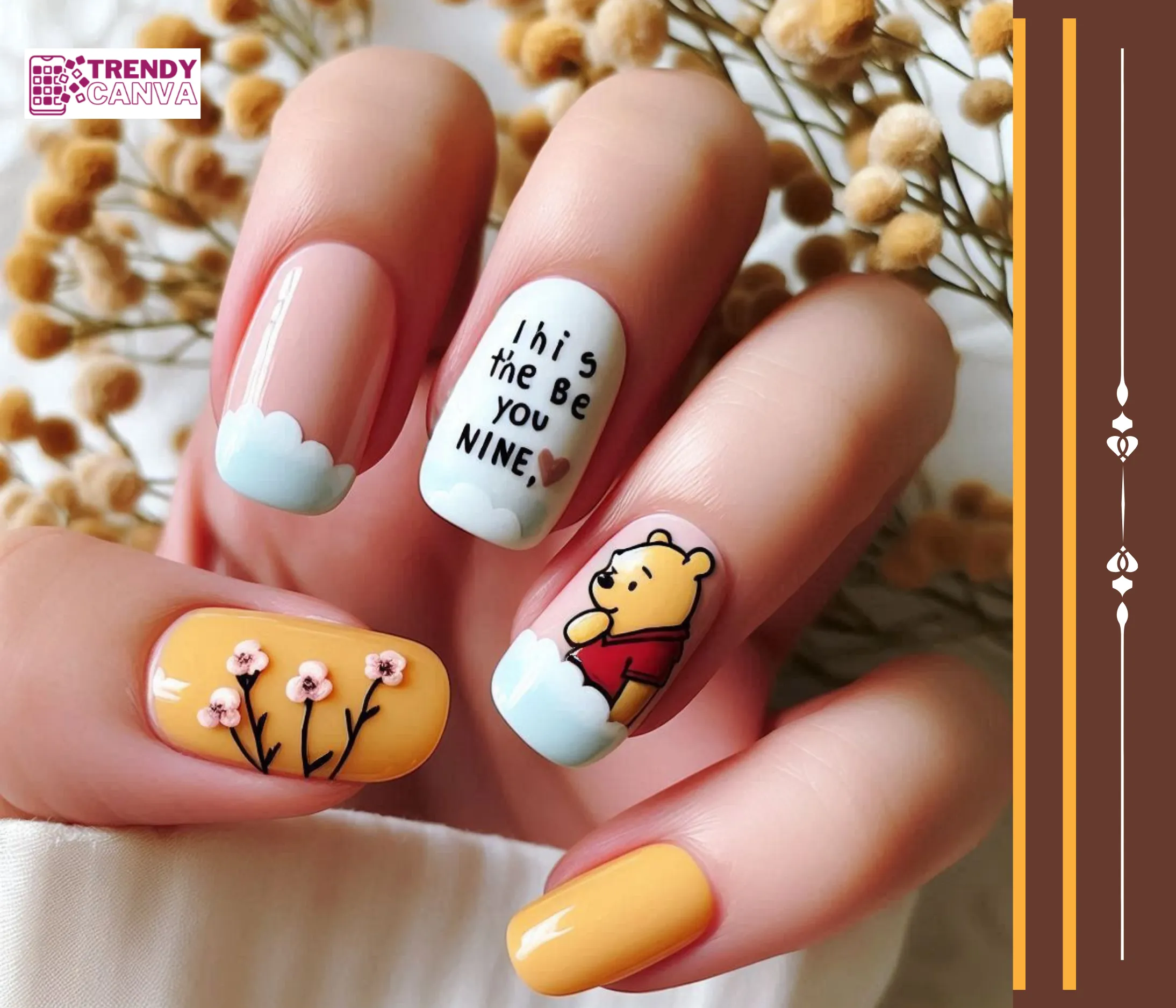 Pooh Bear Quote Nails