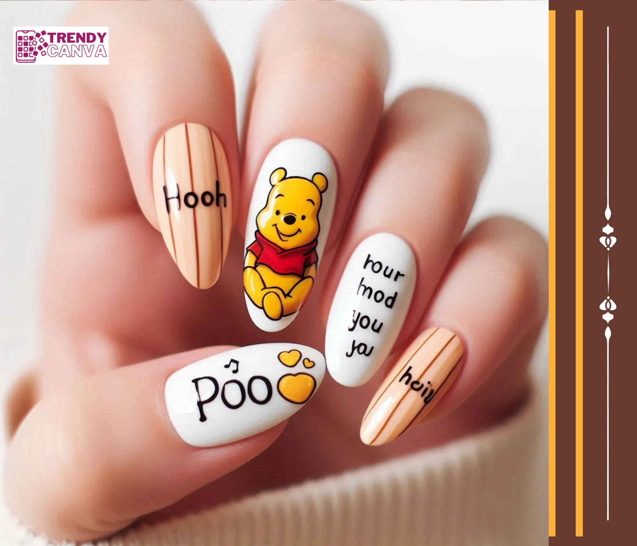 Pooh Bear Quote Nails