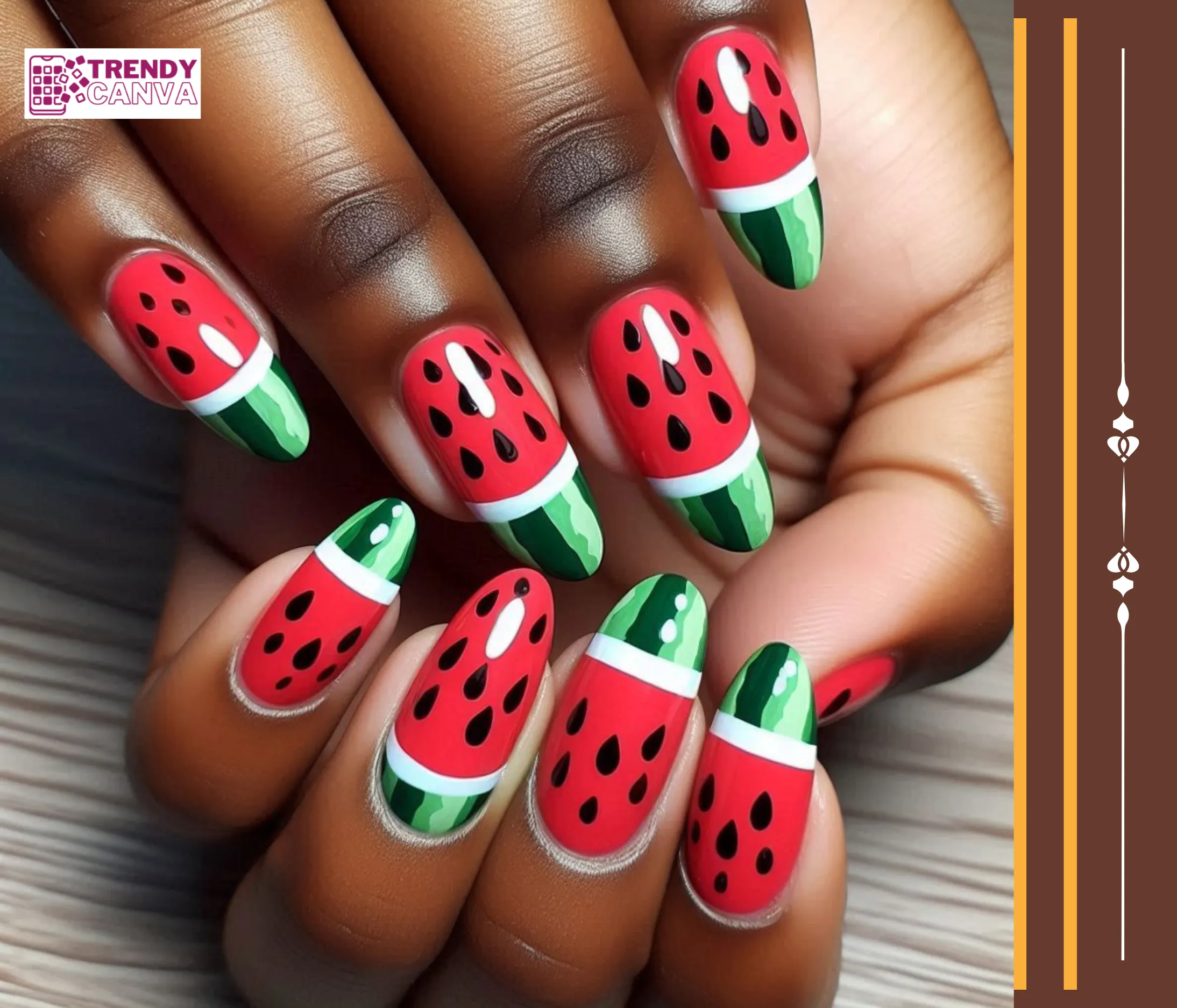 Watermelon Cartoon Nails