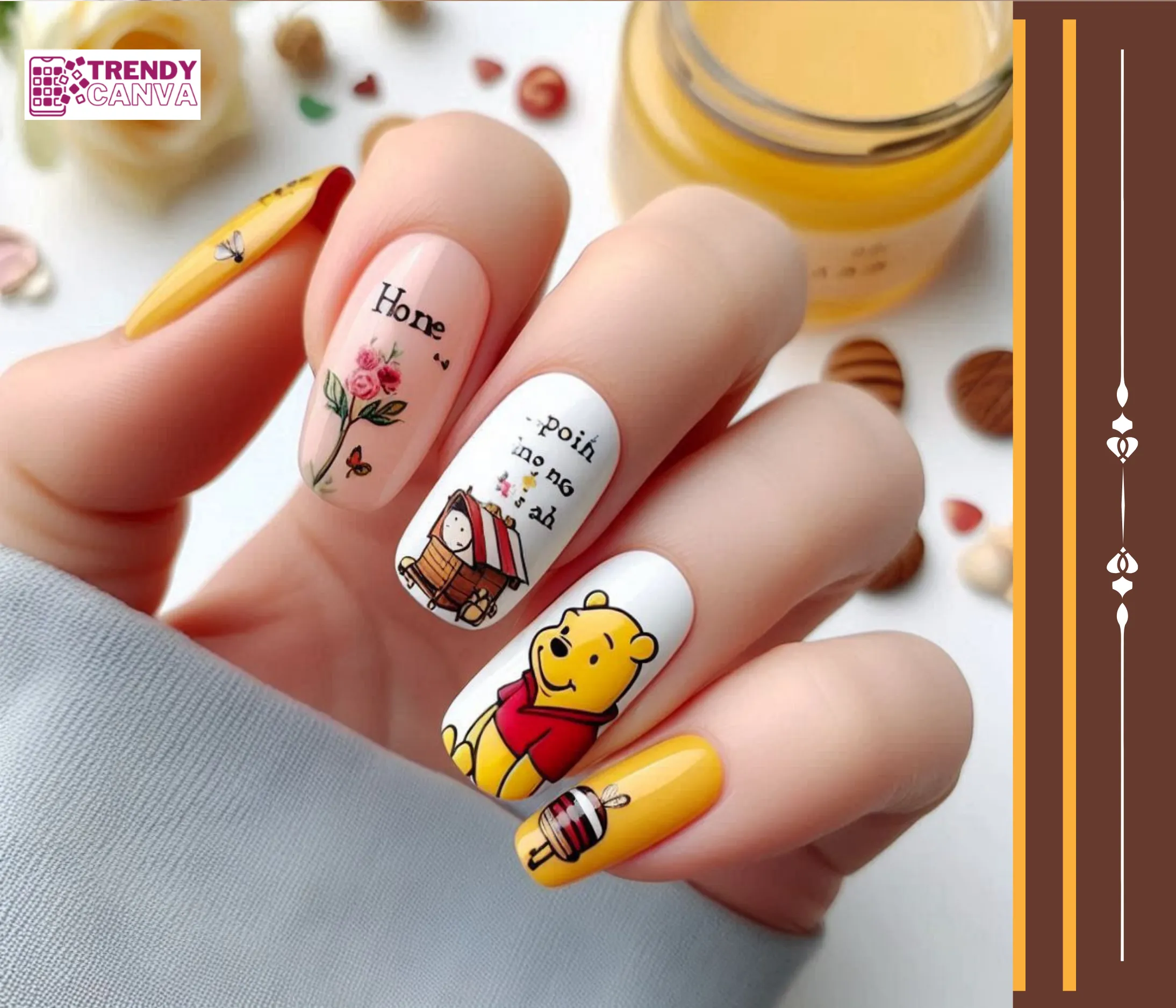 Pooh Bear Quote Nails