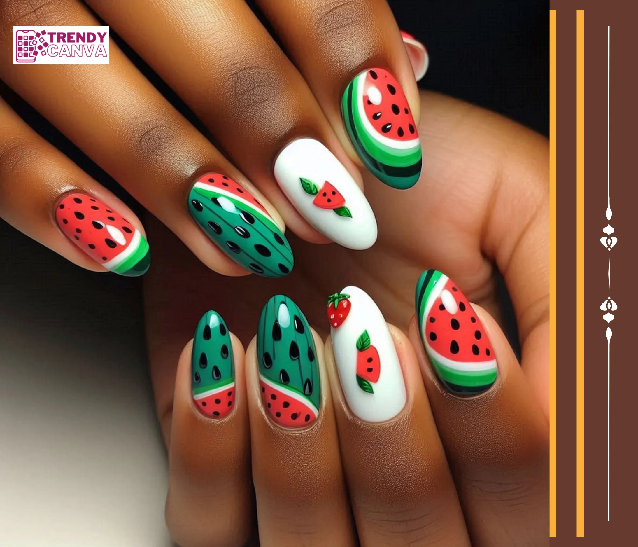 Watermelon Cartoon Nails