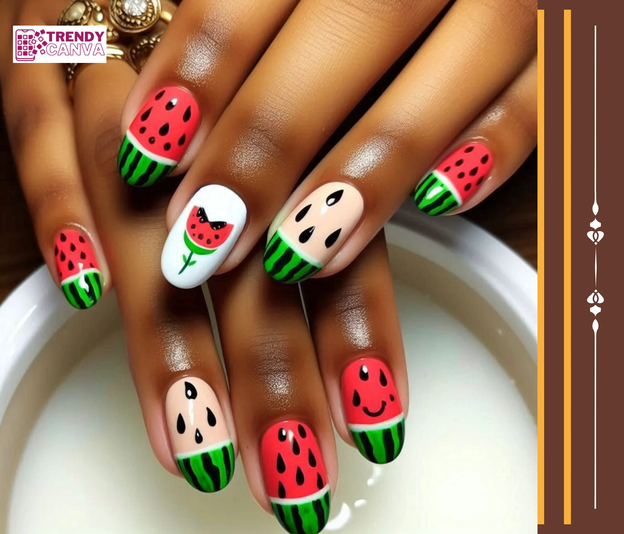 Watermelon Cartoon Nails