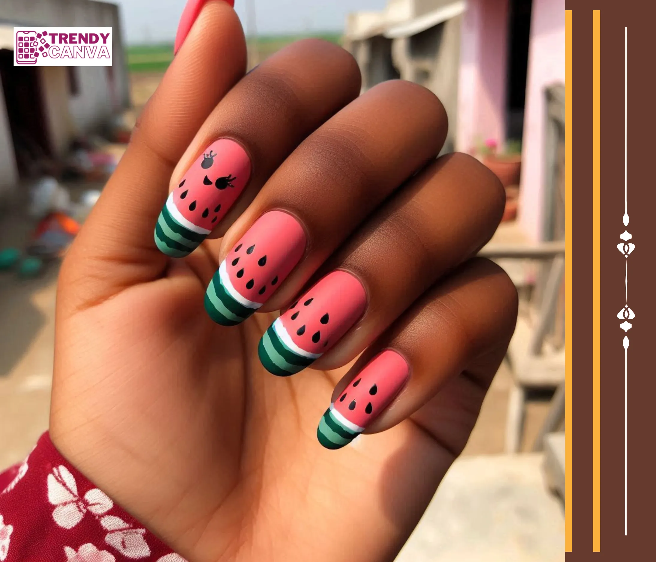 Watermelon Cartoon Nails