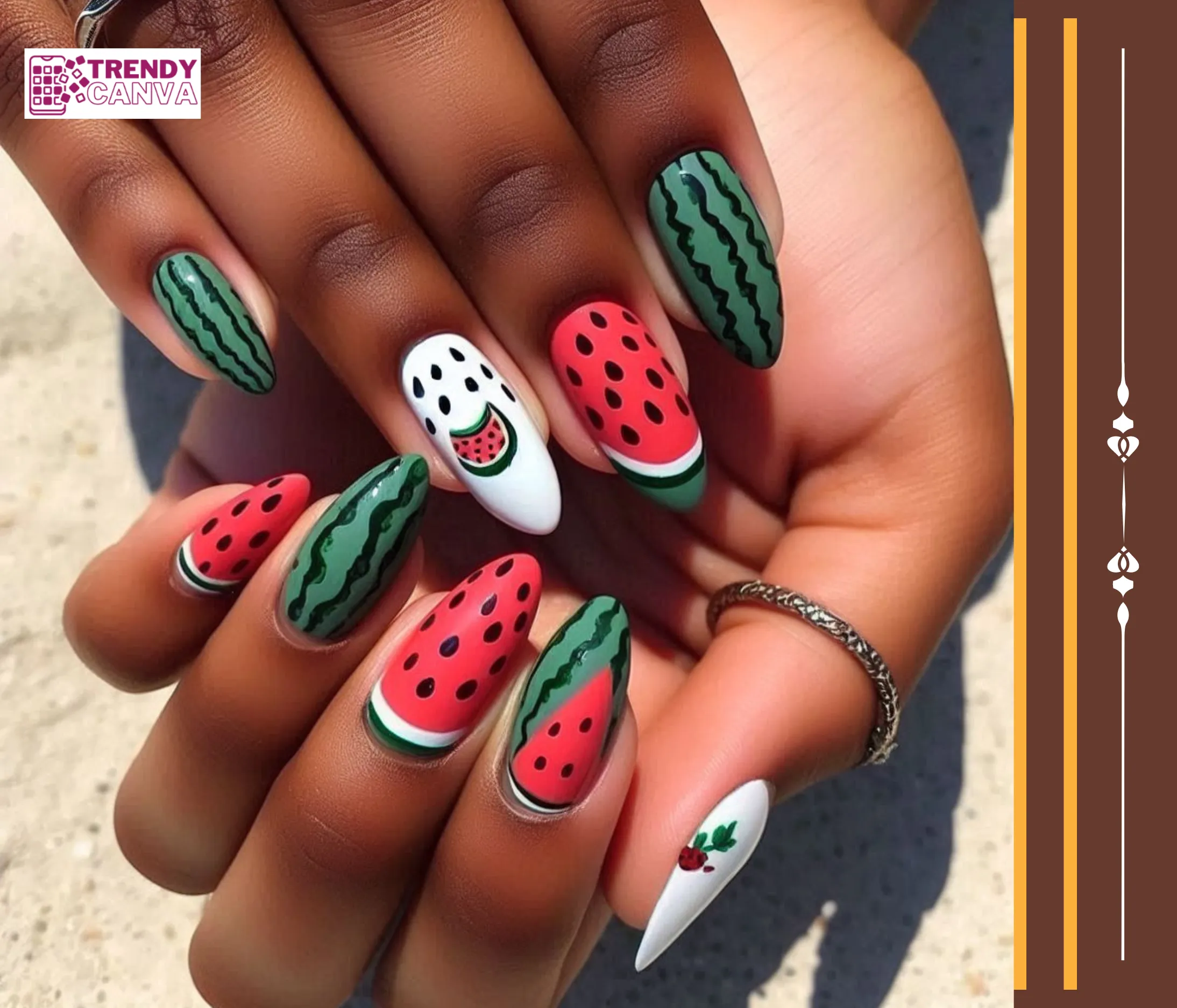 Watermelon Cartoon Nails