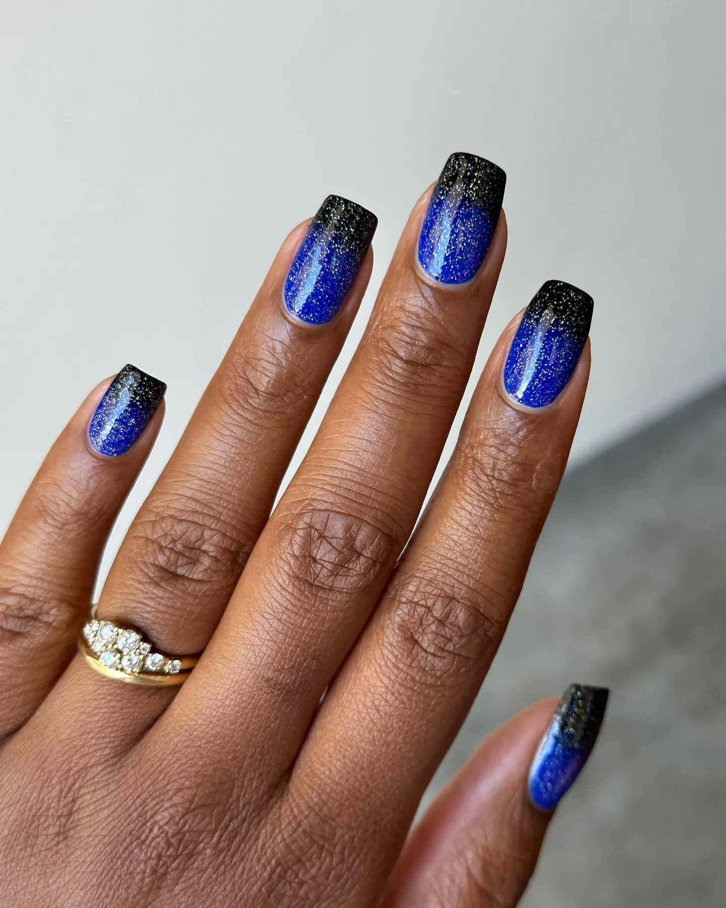 Gradient Cobalt Blue Nail Designs