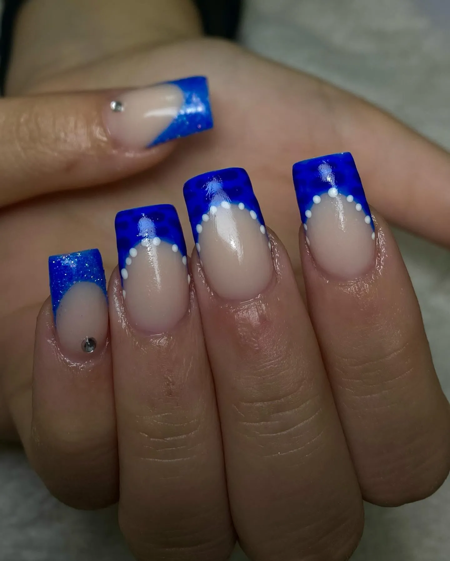 French Tip Cobalt Blue Nails