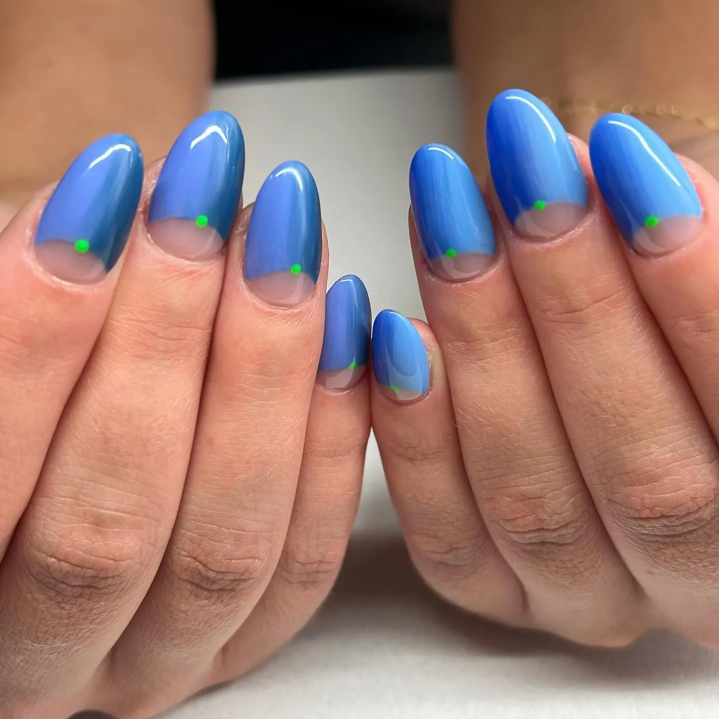 Ombre Sky Blue Nails