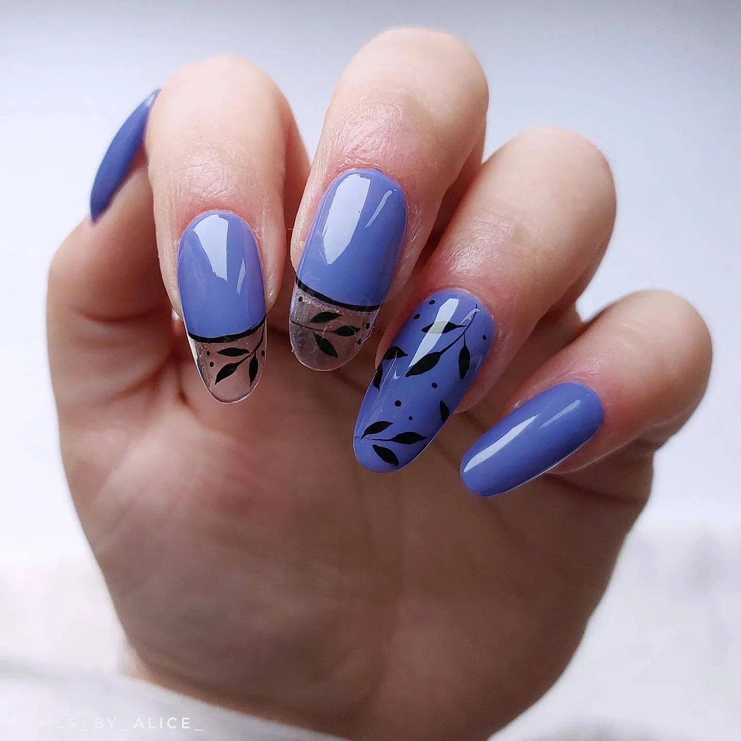 Negative Space Sky Blue Nail Designs