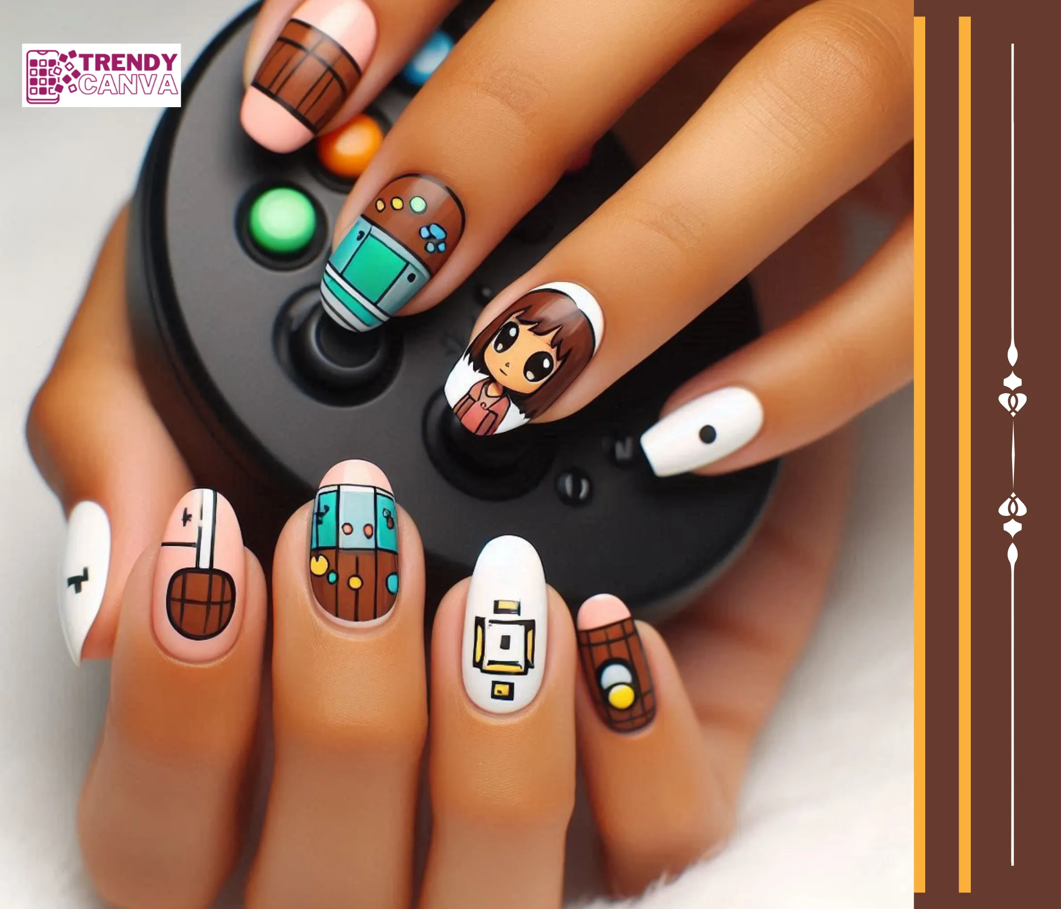 Video Game Inspired Cartoon Nail Designs