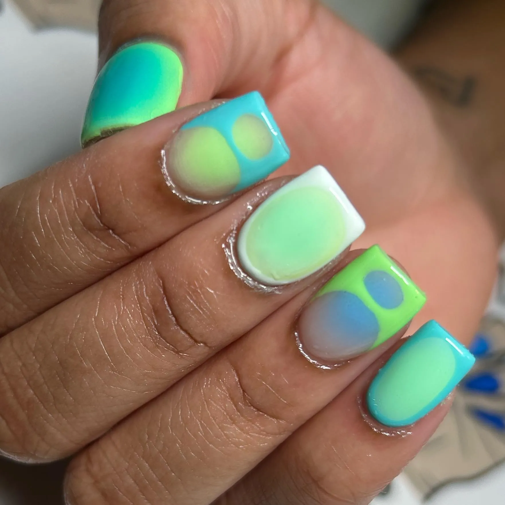 Short Sky Blue Nail Designs