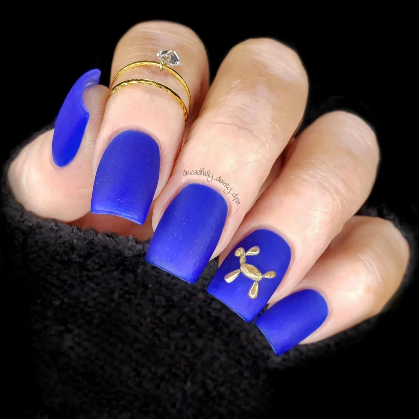 Matte Cobalt Blue Nail Designs