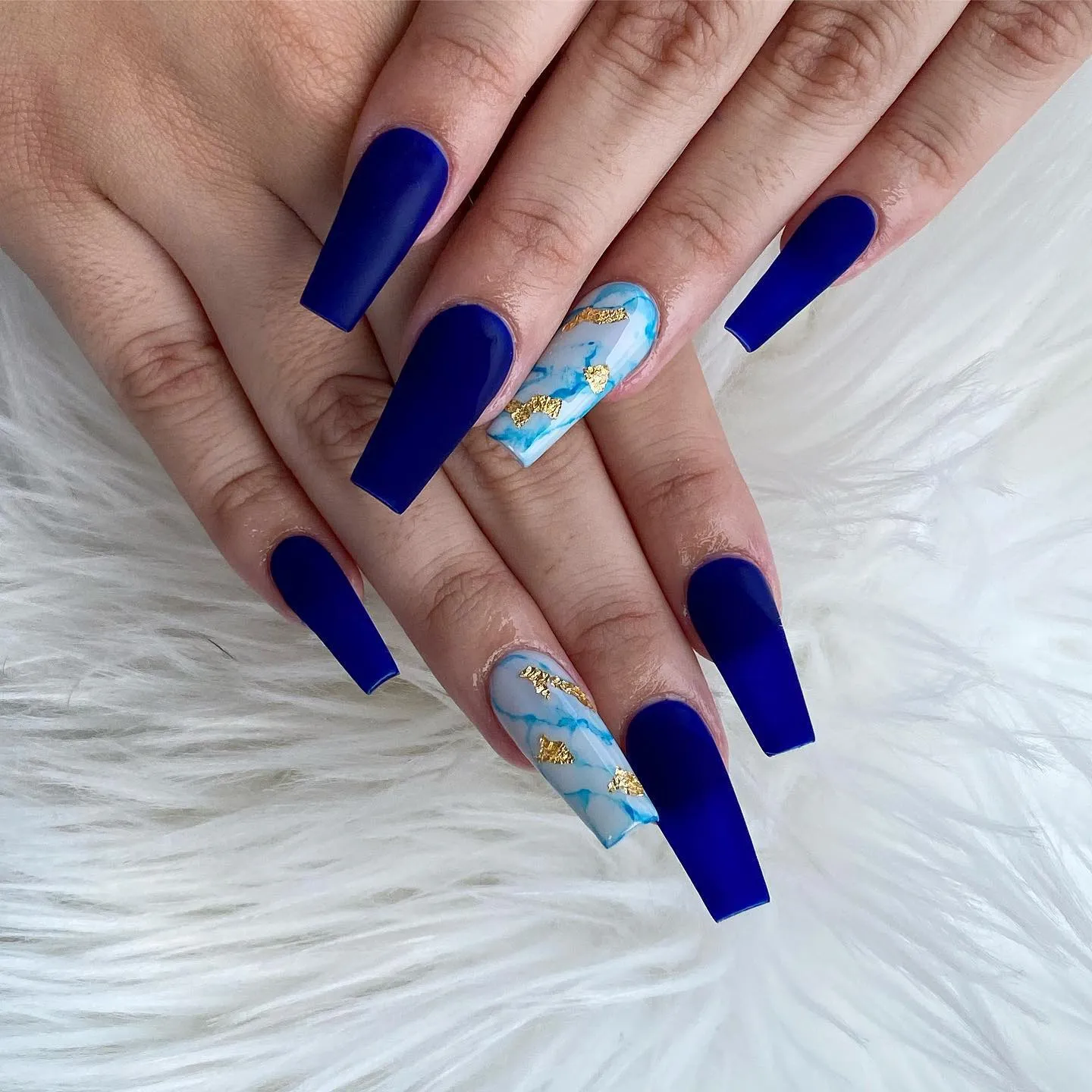 Matte Cobalt Blue Nail Designs