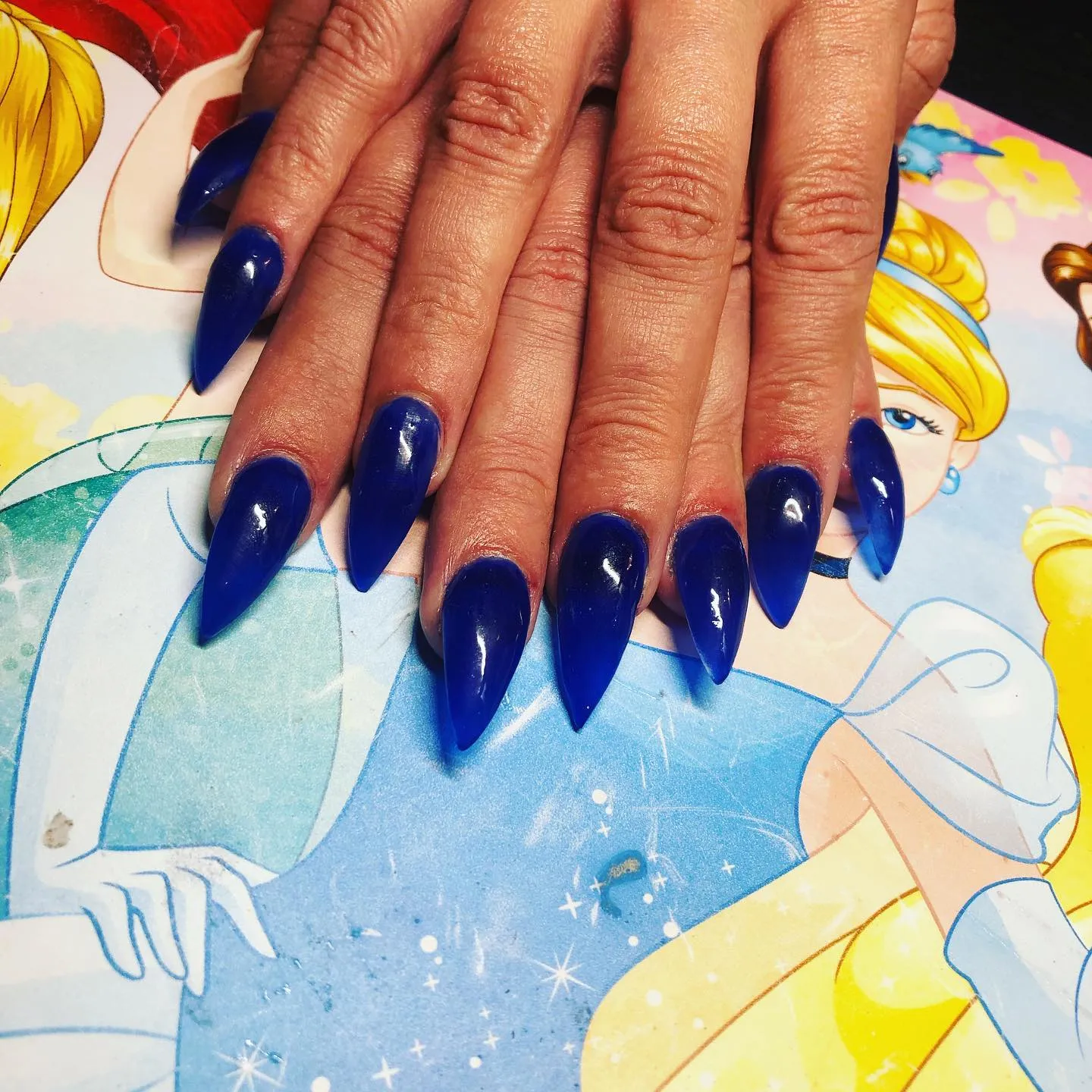 Stiletto Cobalt Blue Nails