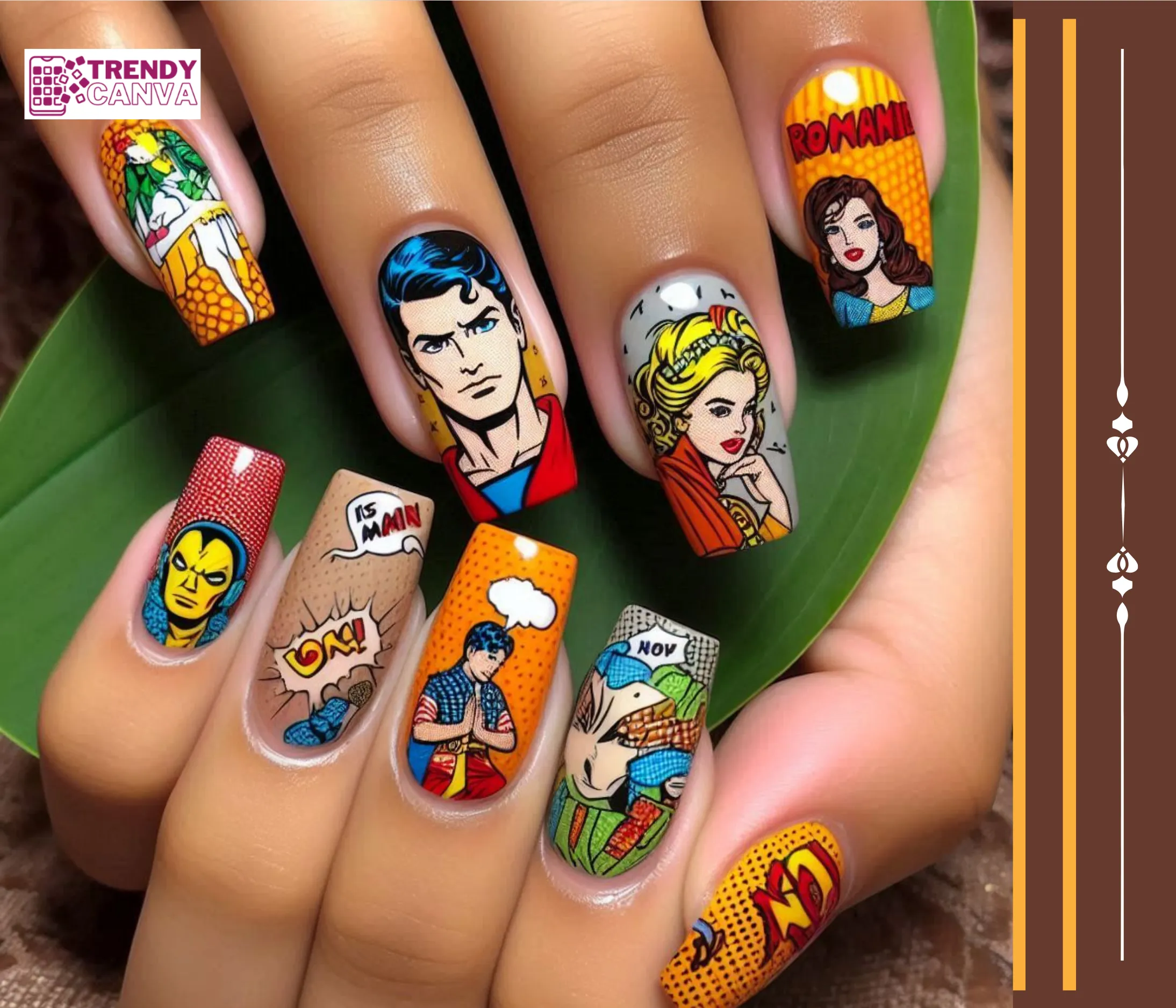 Comic Book Pop Art Nail Designs