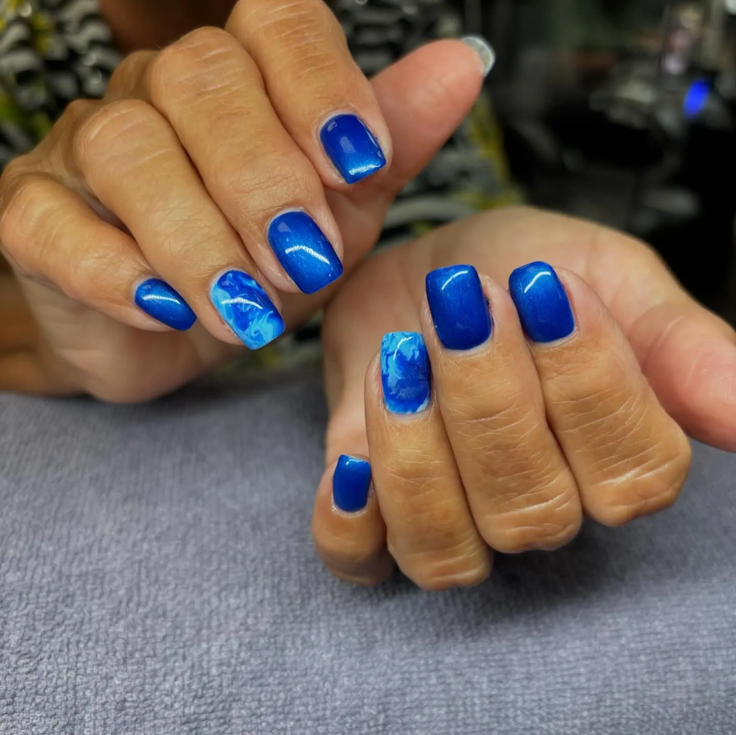 Marble Cobalt Blue Nail Designs