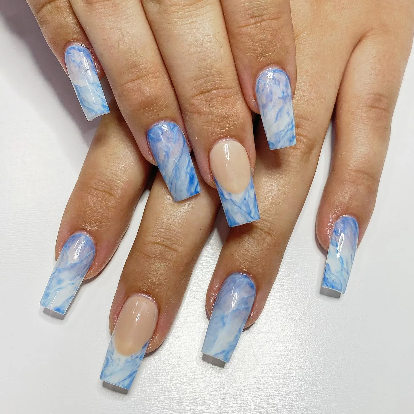 Marble Turquoise Blue Nail Designs