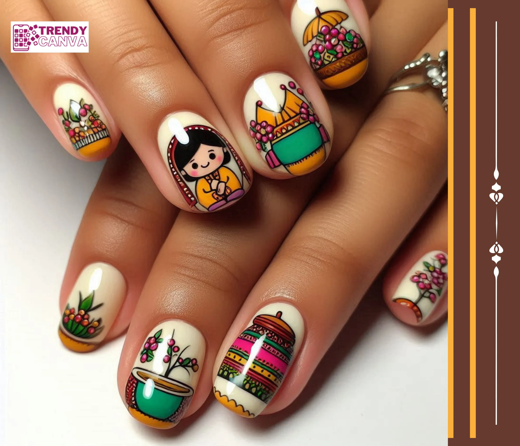 Cartoon Food Fun Nail Designs