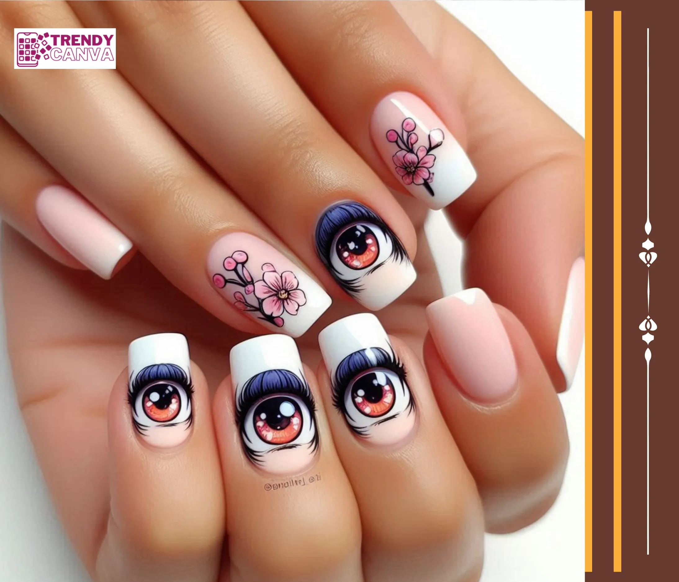 Anime Eyes Nail Designs