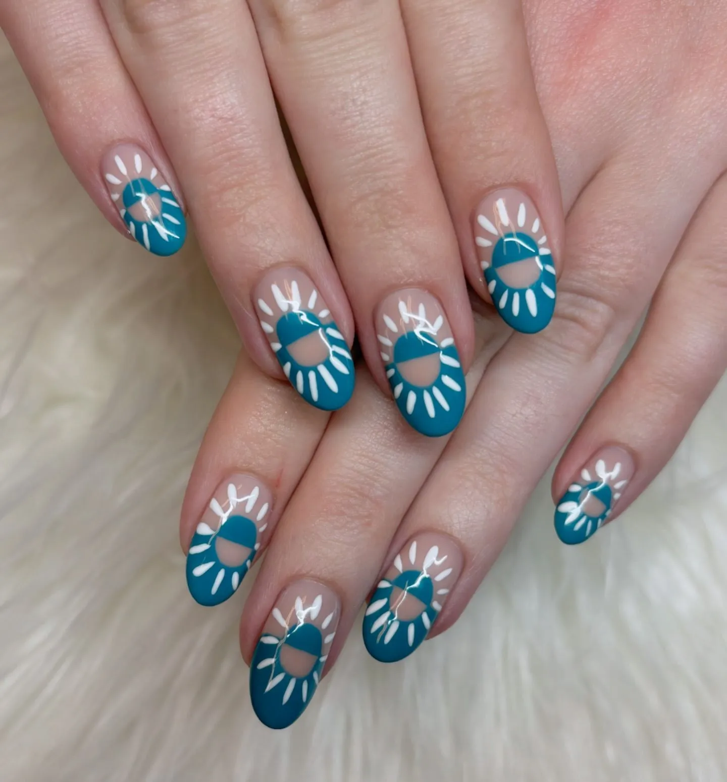 Baby Blue With Negative Space Designs