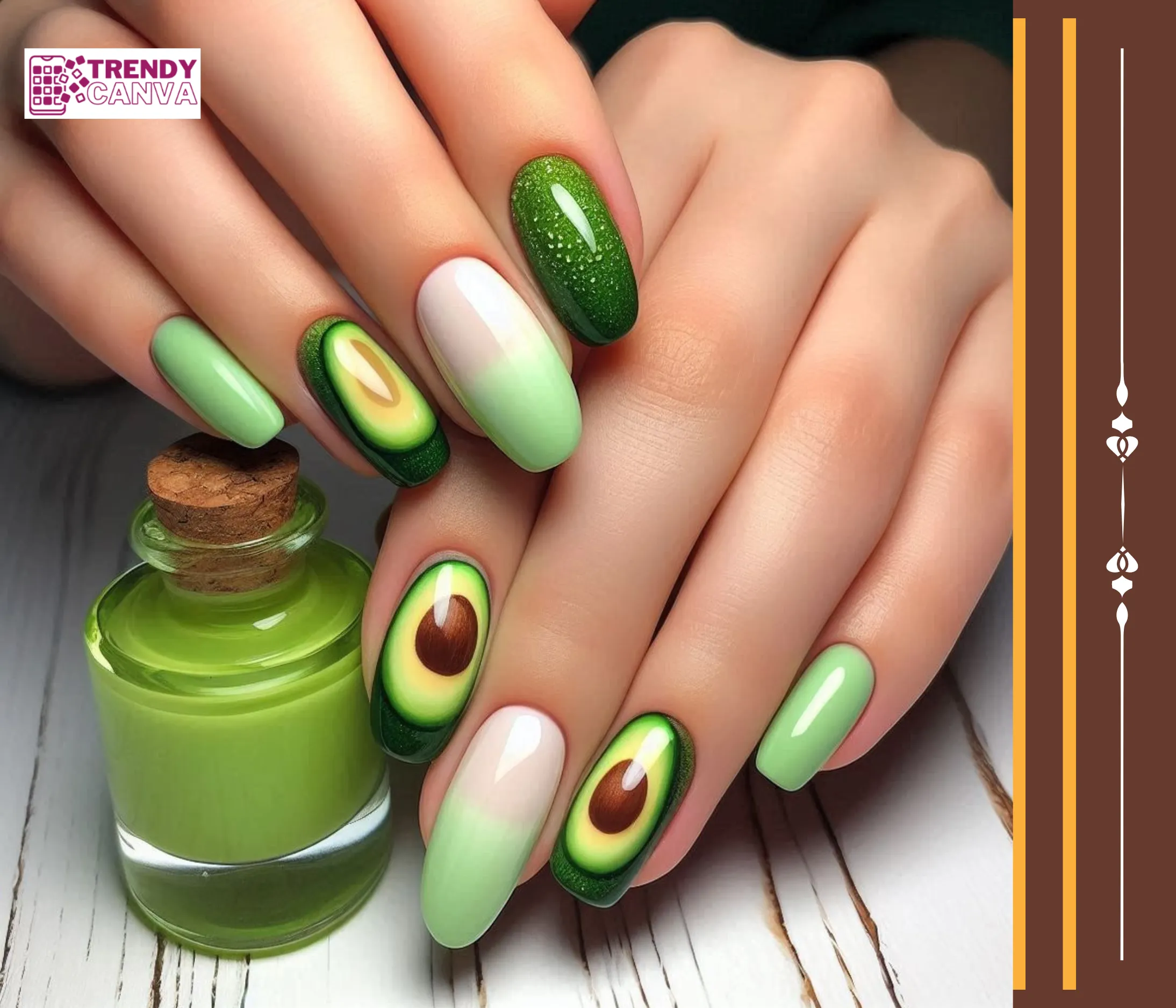 Ombre Avocado Delight Nail Designs