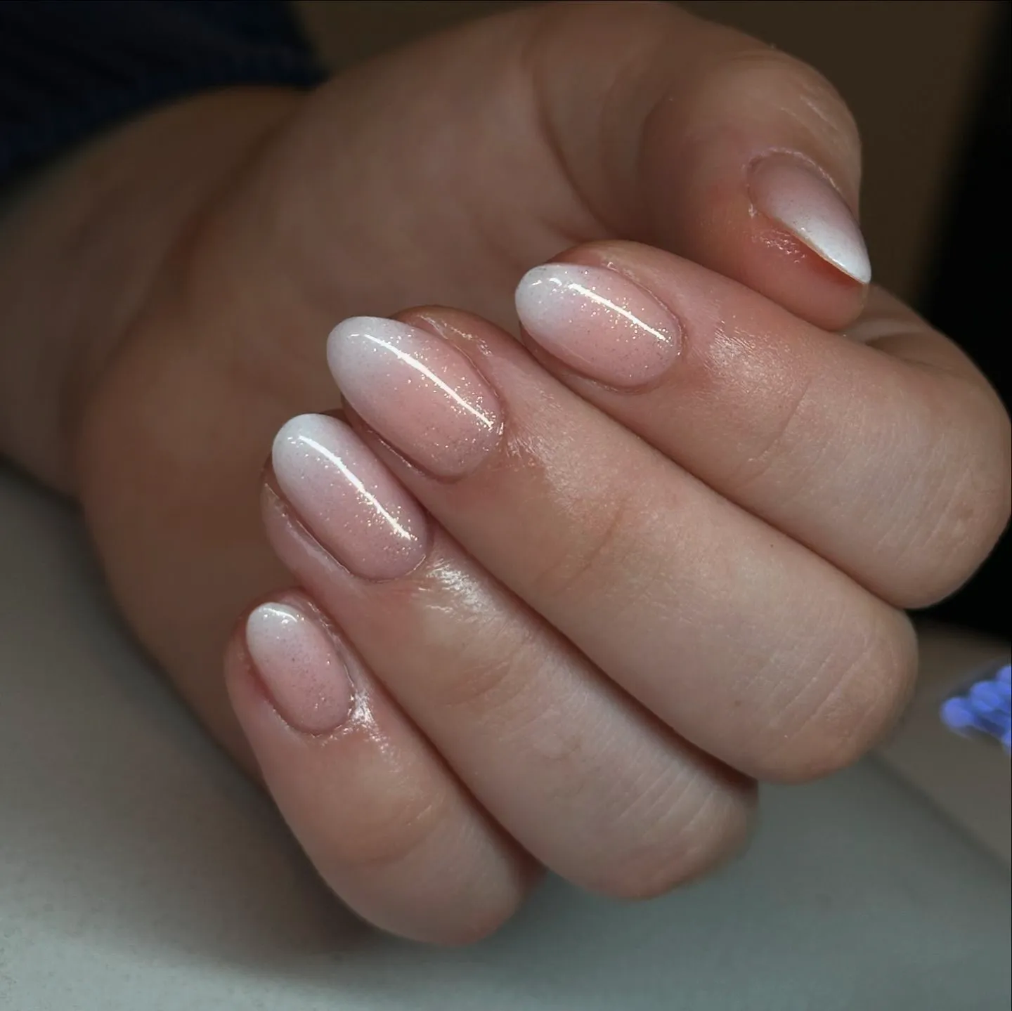 Brown and White Almond Nails