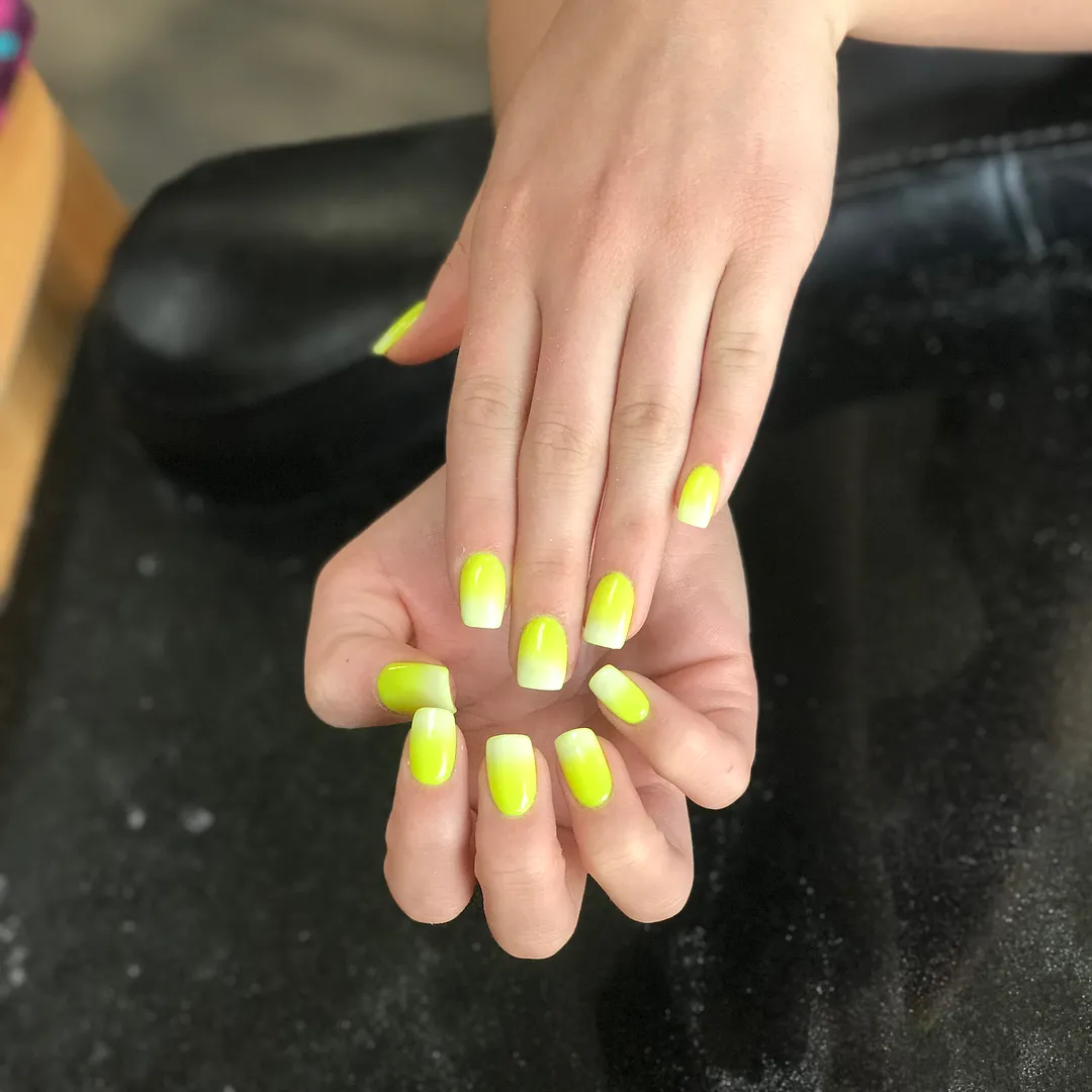 Yellow and White Almond Nail Designs