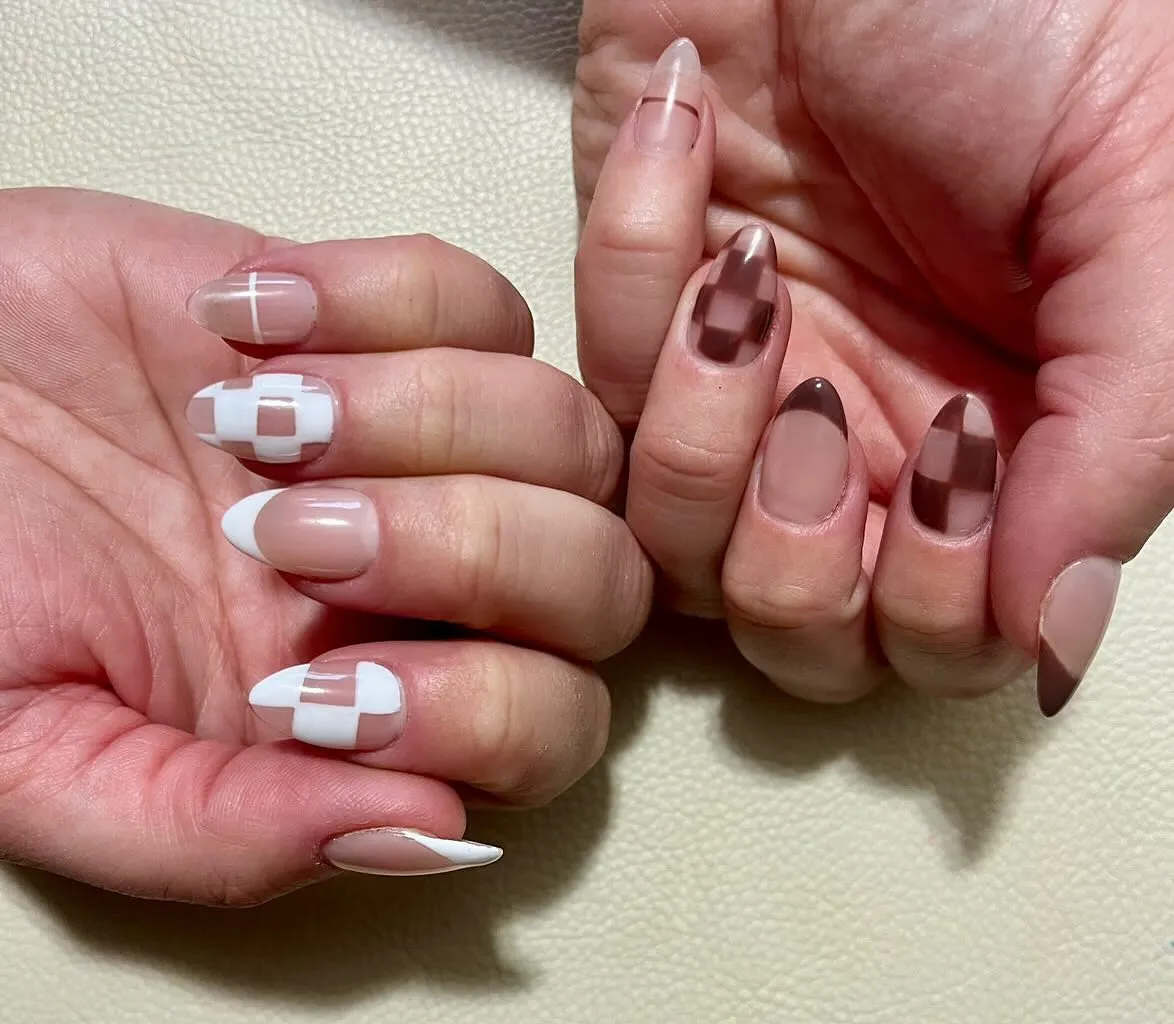 White and Brown Nail Designs