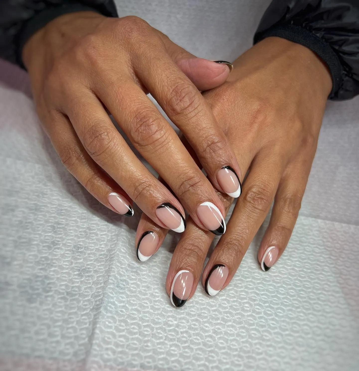 Black and White Almond Nail Designs