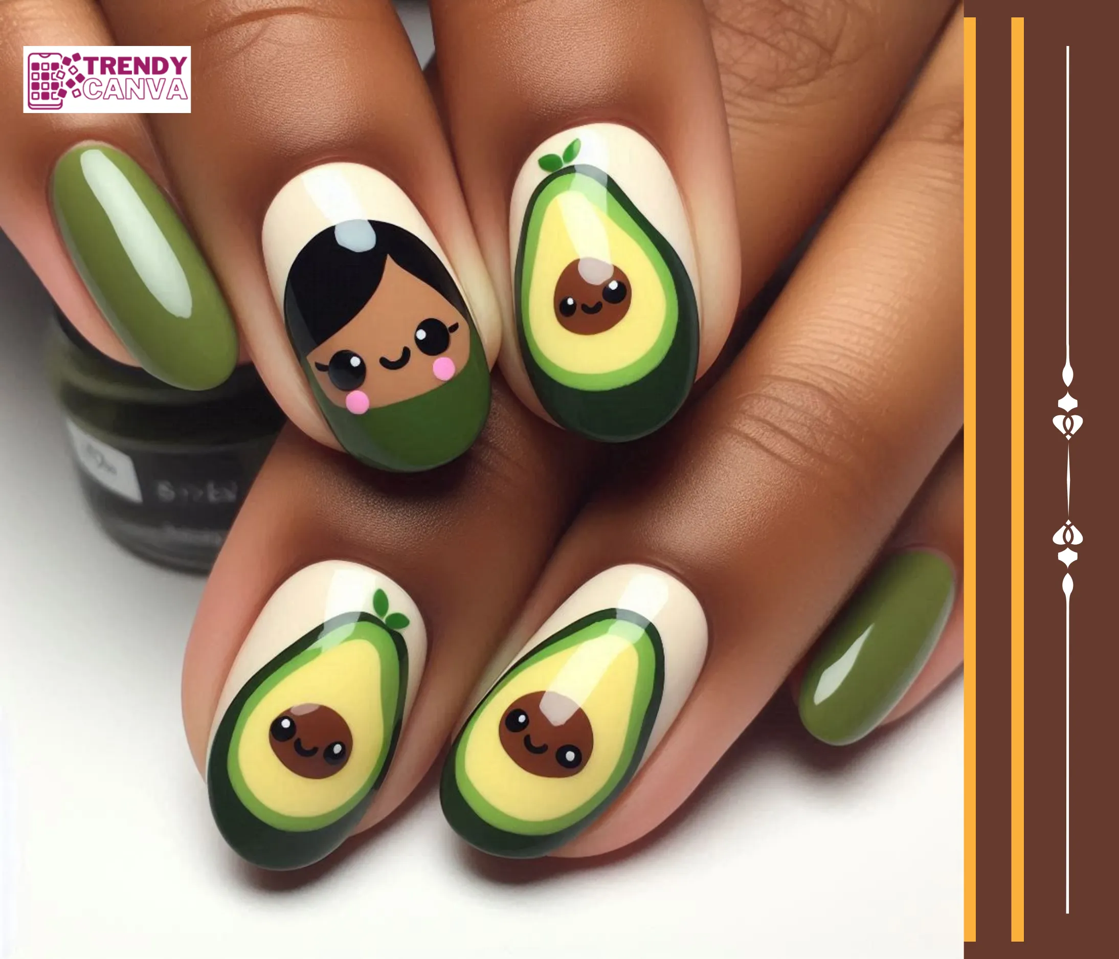 Adorable Kawaii Avocado Nail Designs