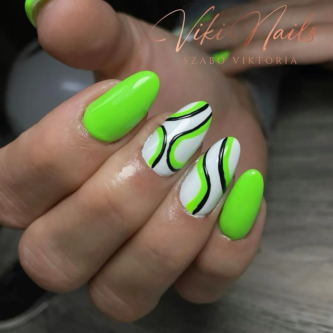 Neon Green Almond Nails