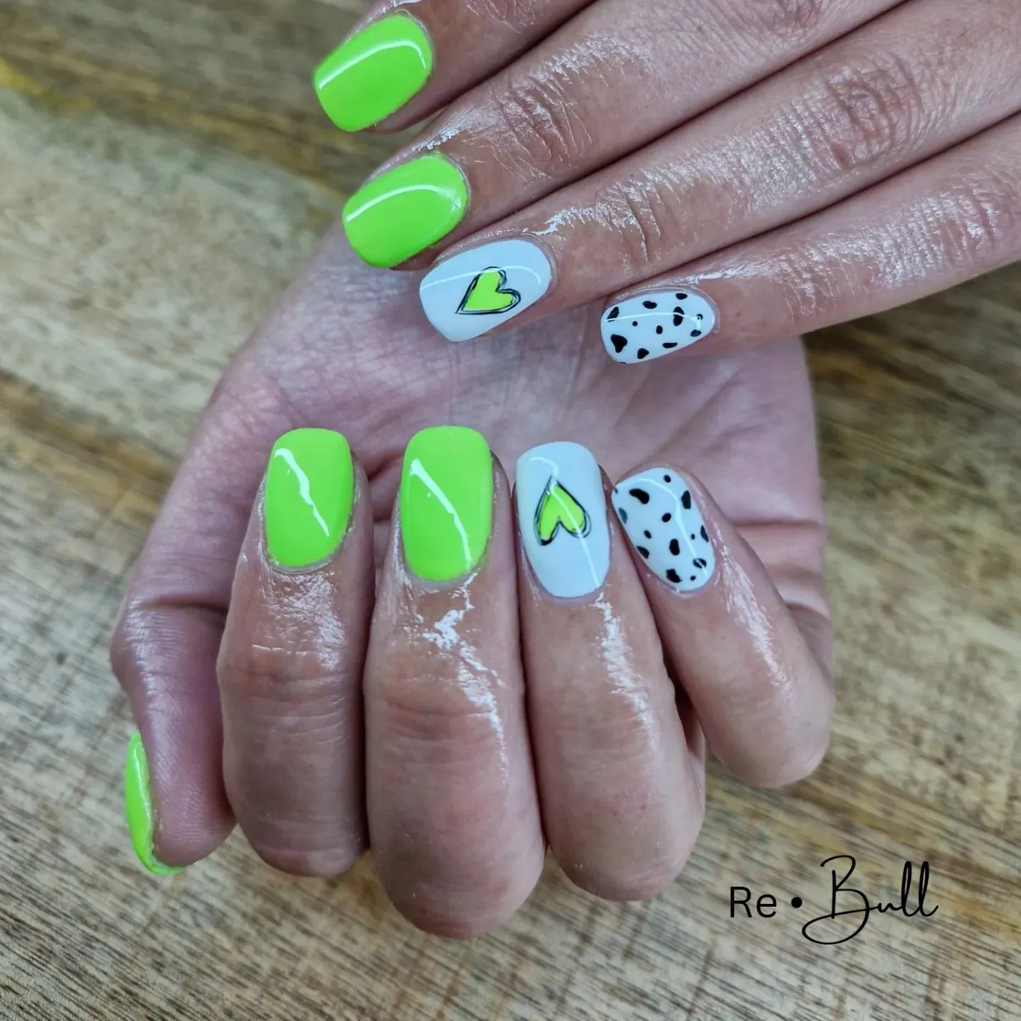 Lime Green Almond Nails