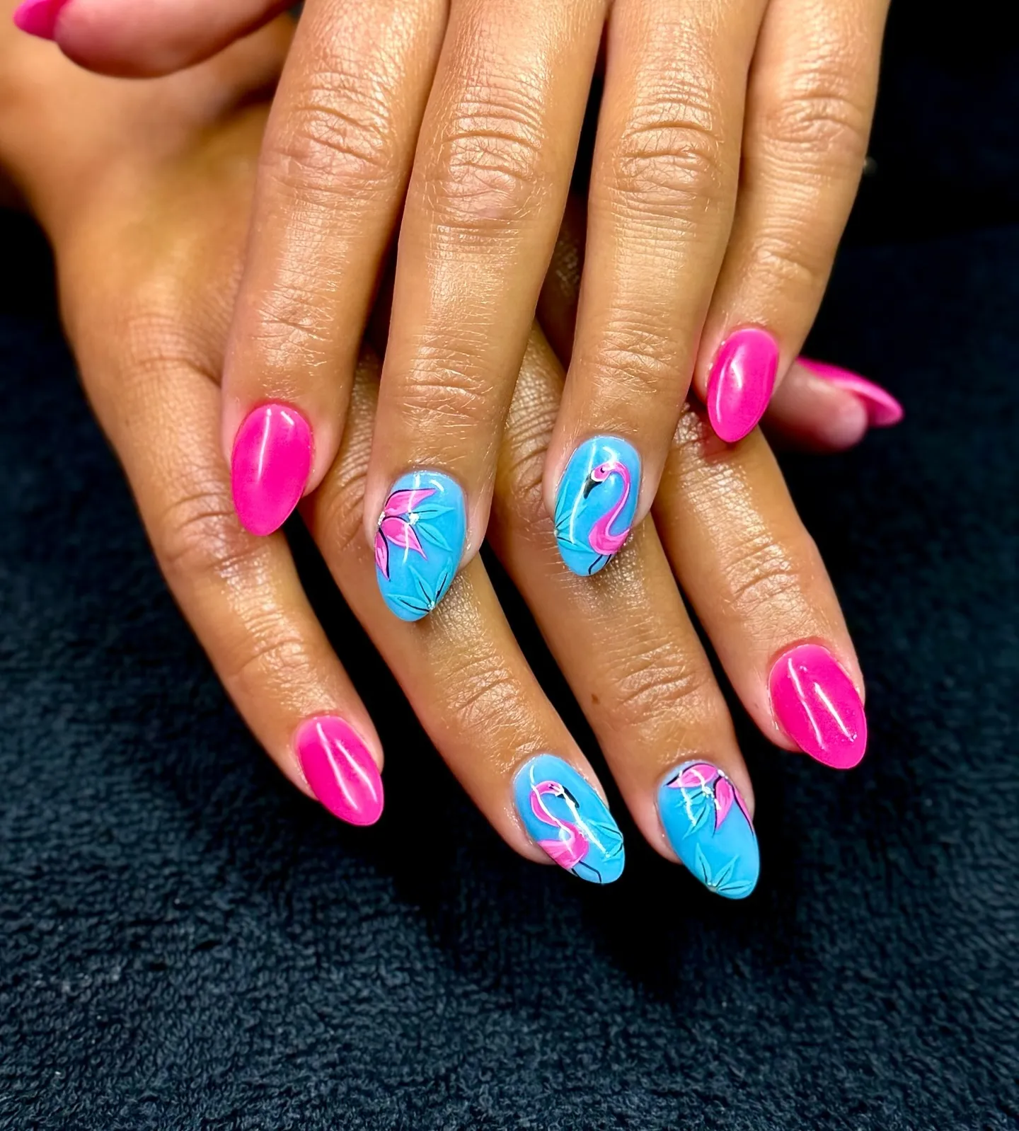 Neon Pink Almond Nail Designs