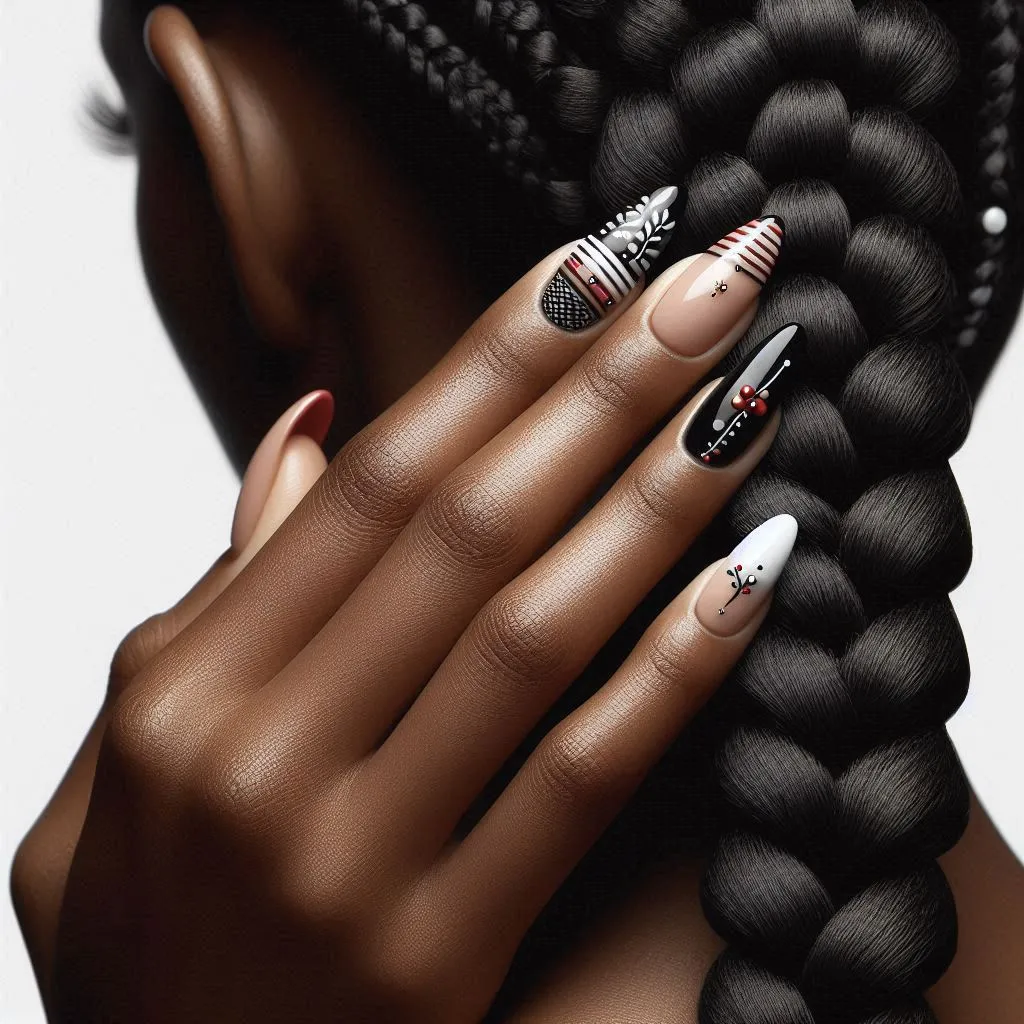 French Twist with a Pop Nail Designs