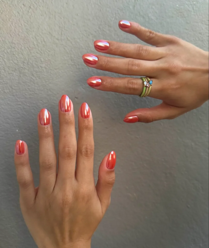 Baby Pink Chrome Nails