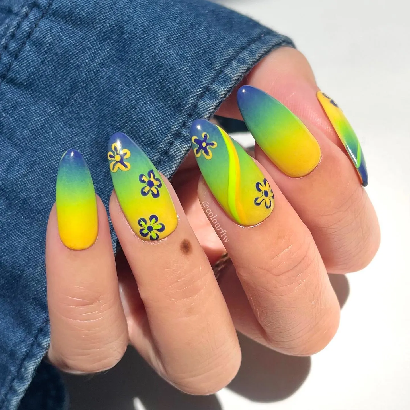 Neon Fade Nails