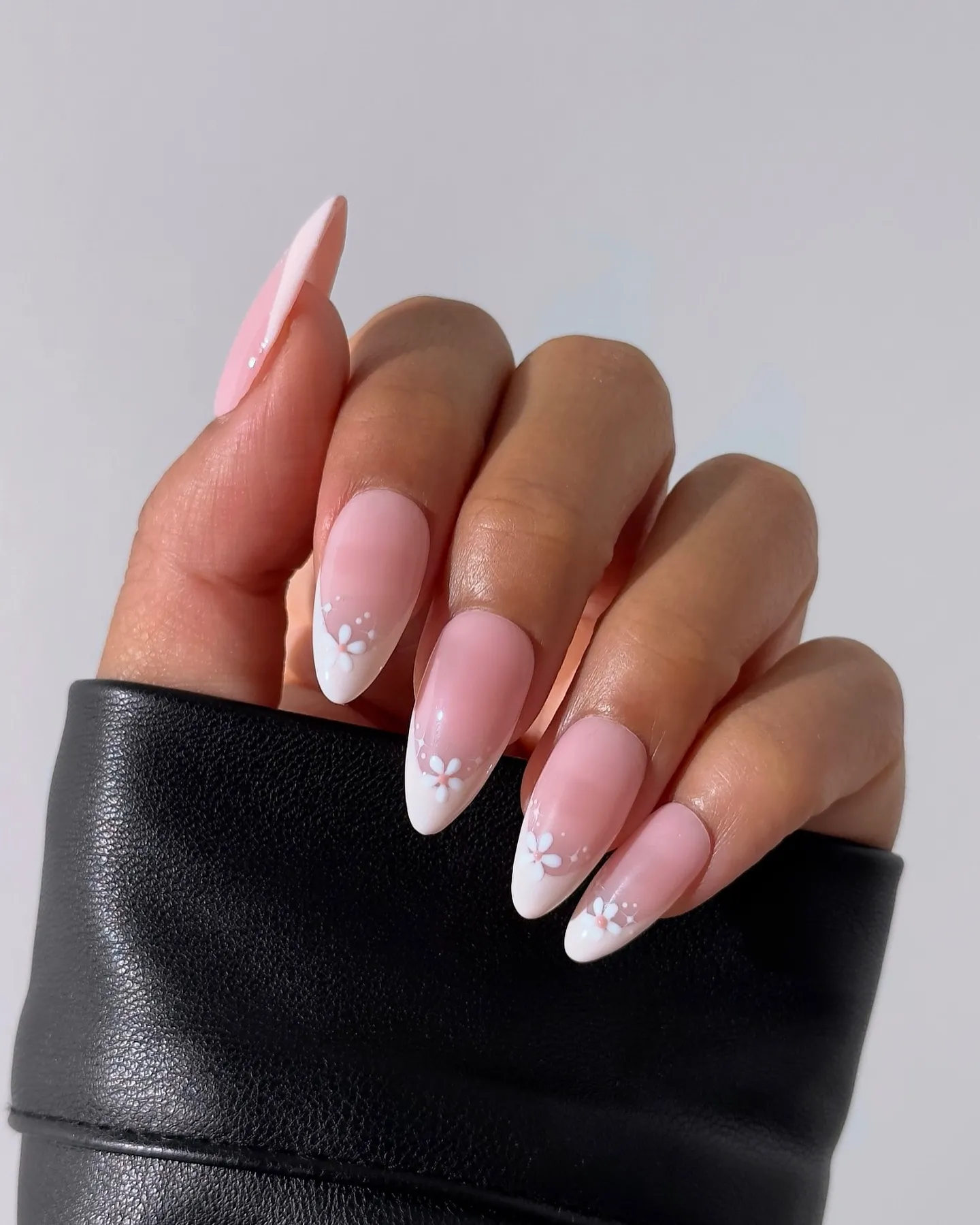 Fench Tip Pink Nails