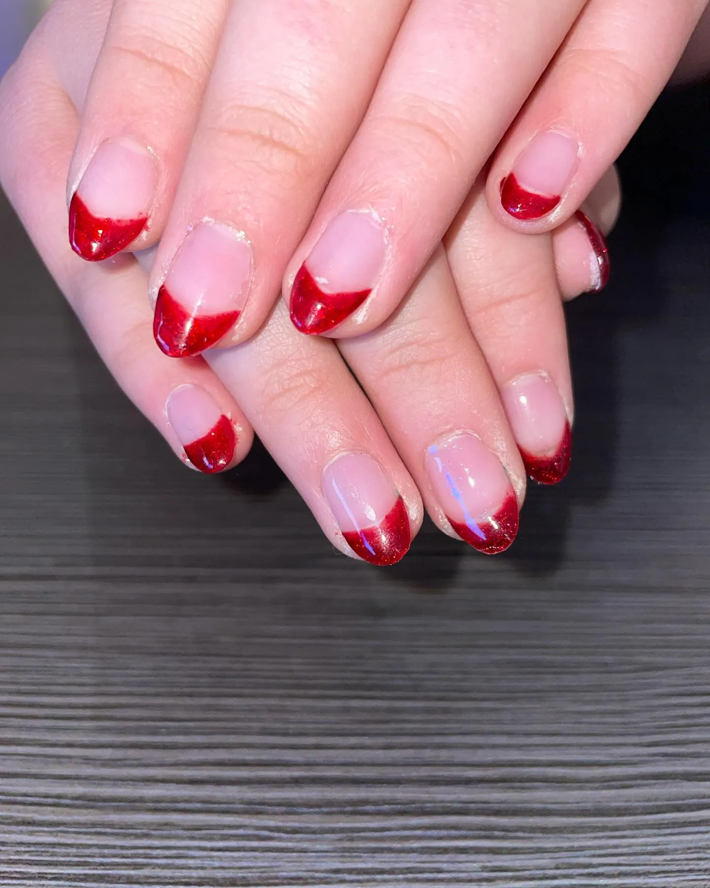 Red French Tip Nails