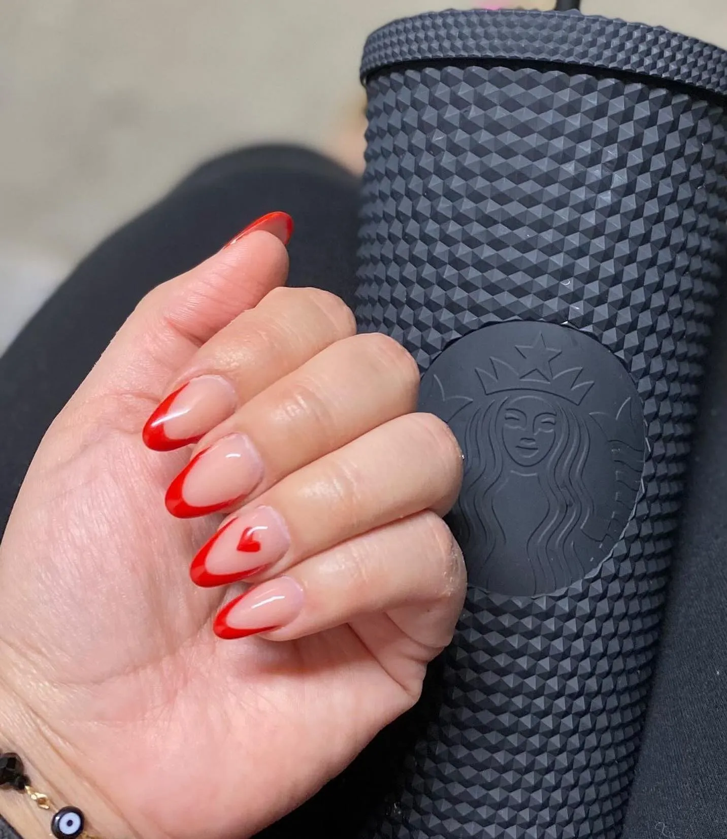 Red French Tip Nails