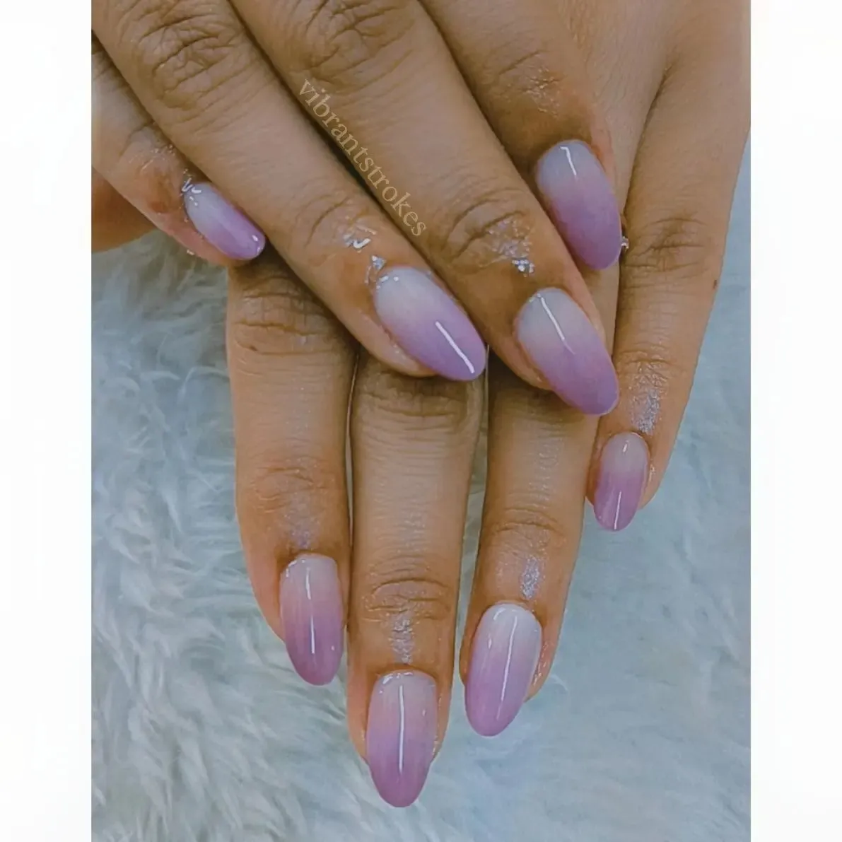 Purple Ombre Almond Nails