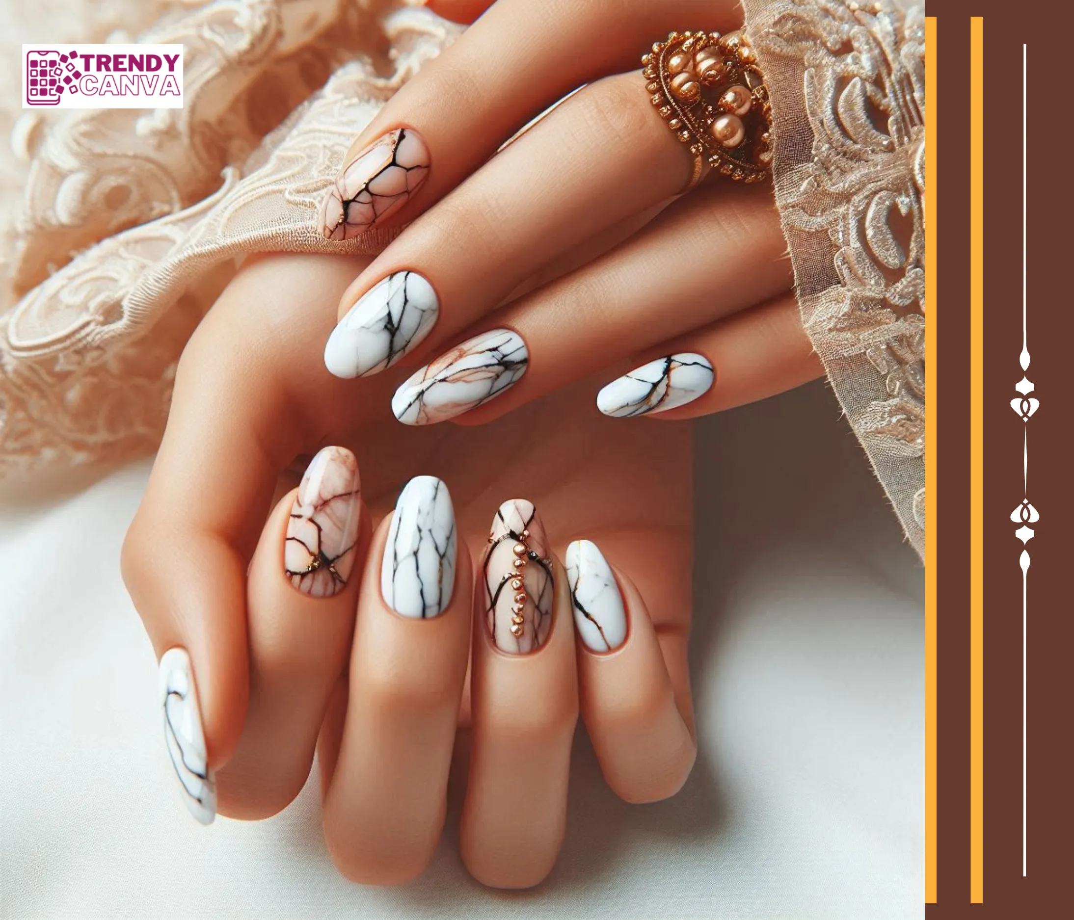 Marble Nail Art for the Modern Bride