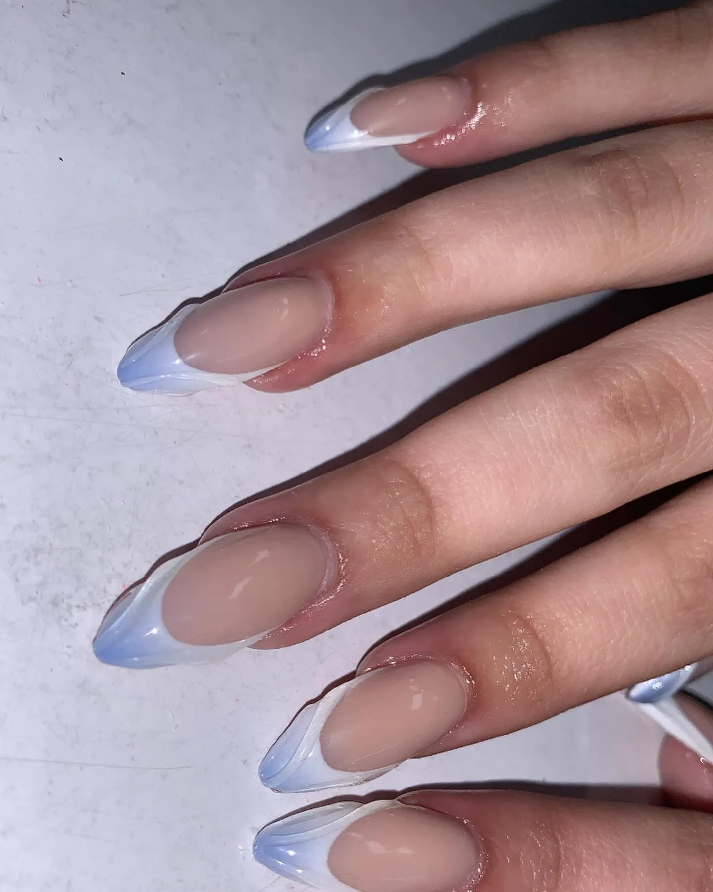 French Tip Ombre Almond Nails