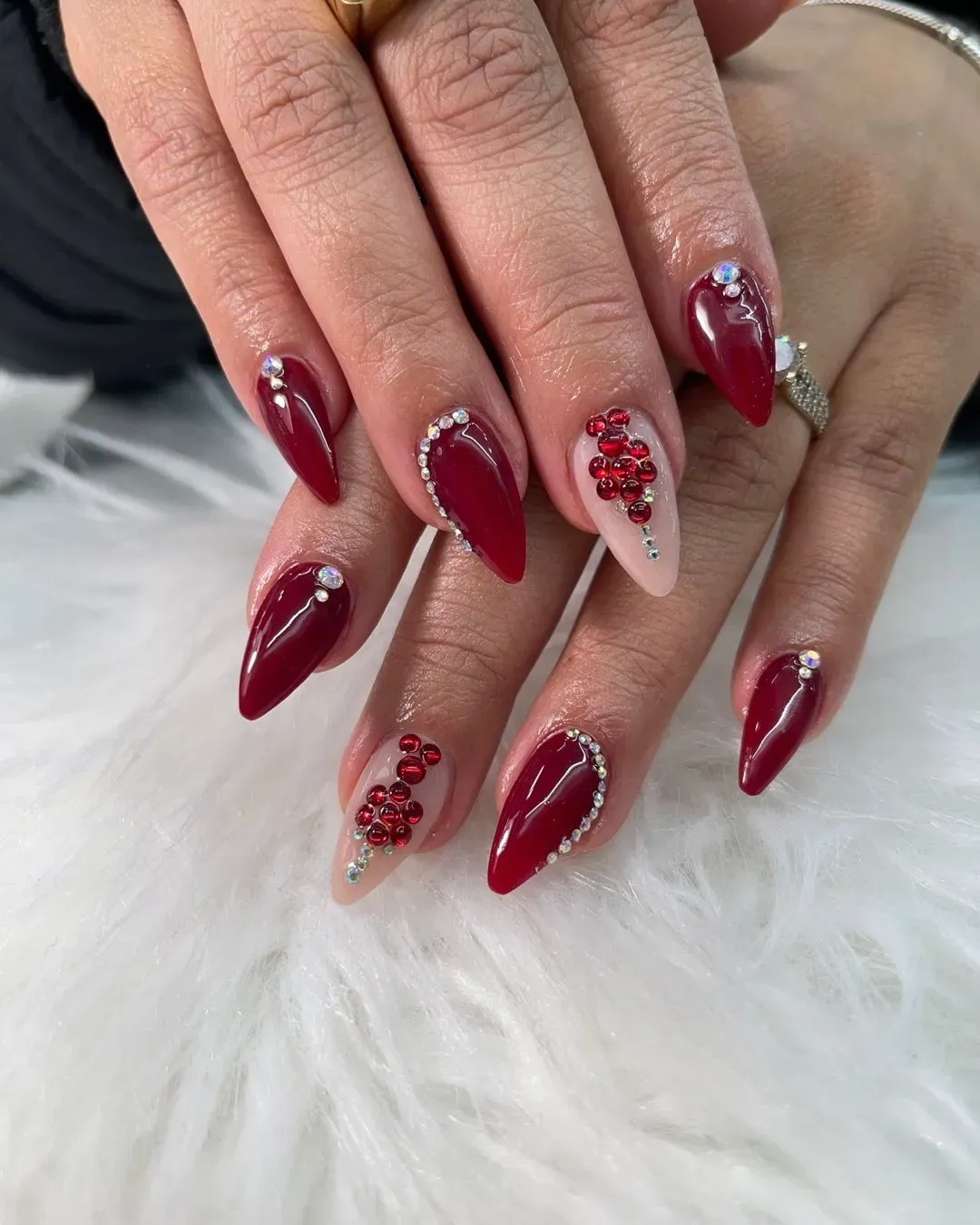 Blood Red Almond Nails