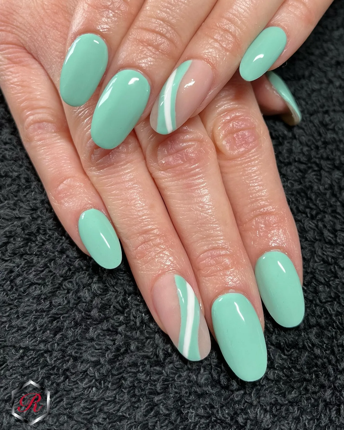 Mint Green Almond Nails