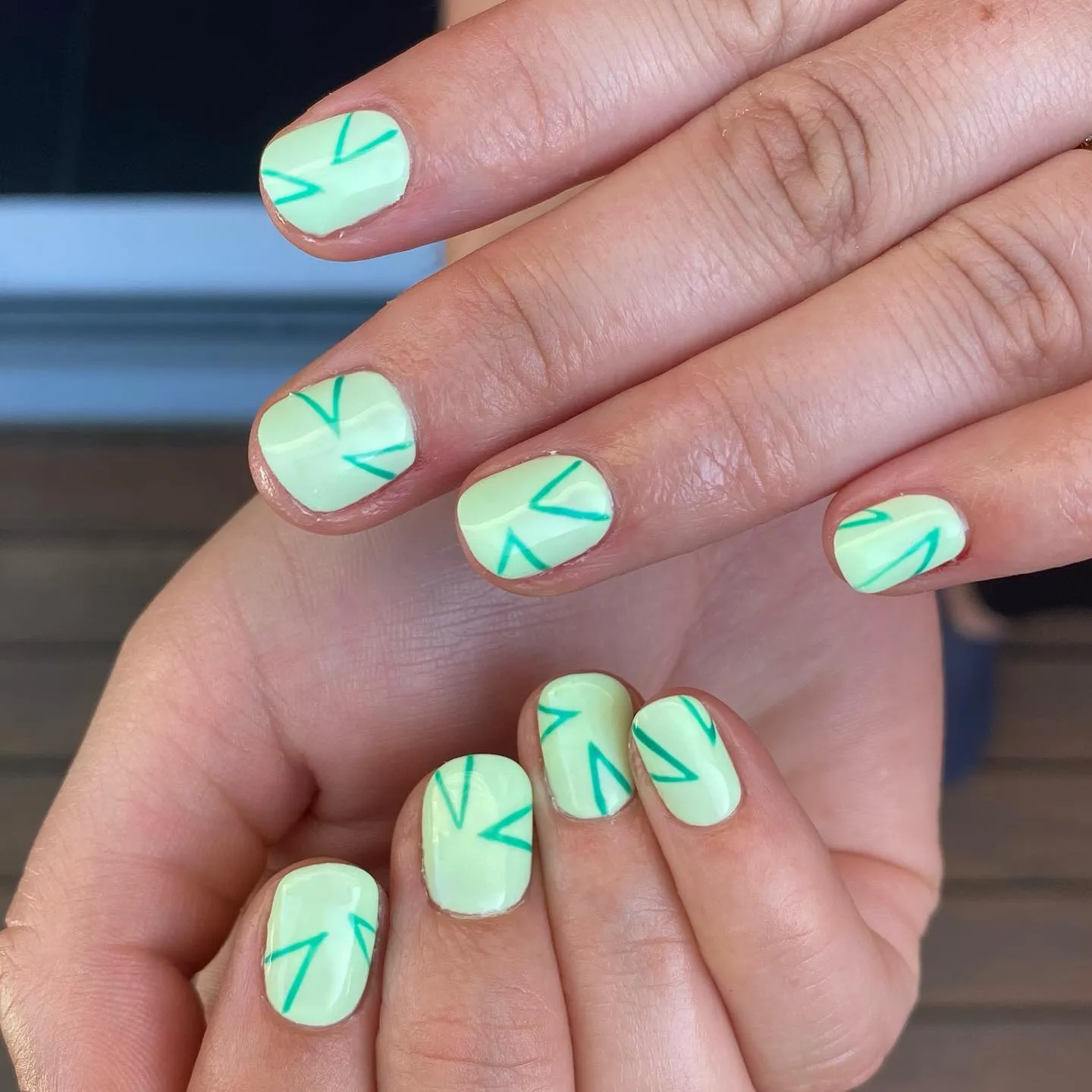 Pastel Green Almond Nails