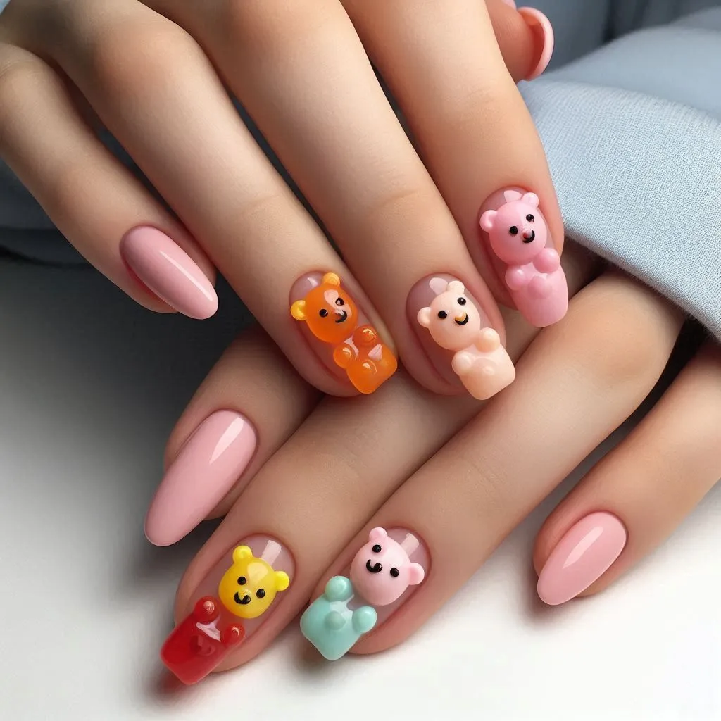 3D Gummy Bear Nails