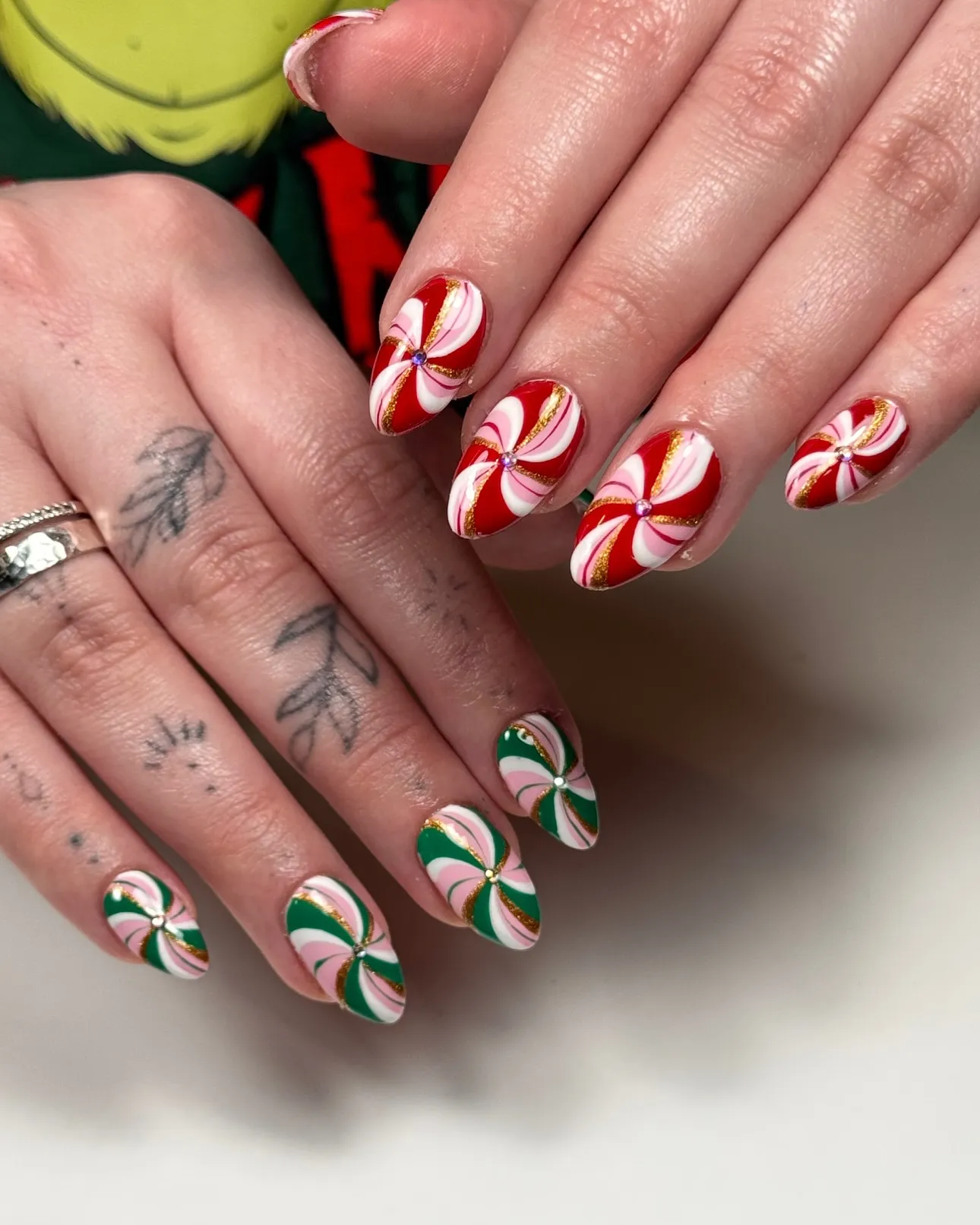 Red and Green Nails