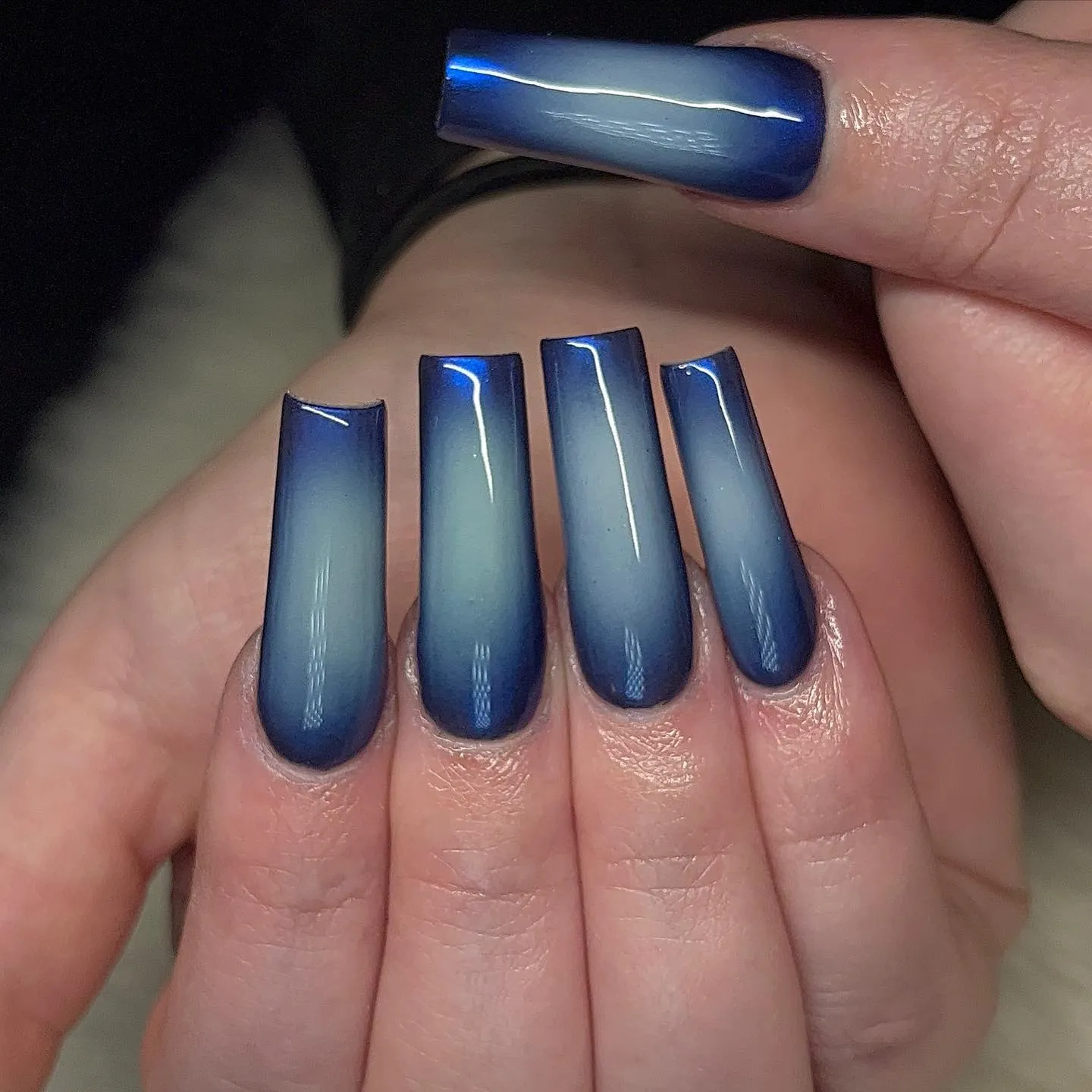 Chrome Blue Nails