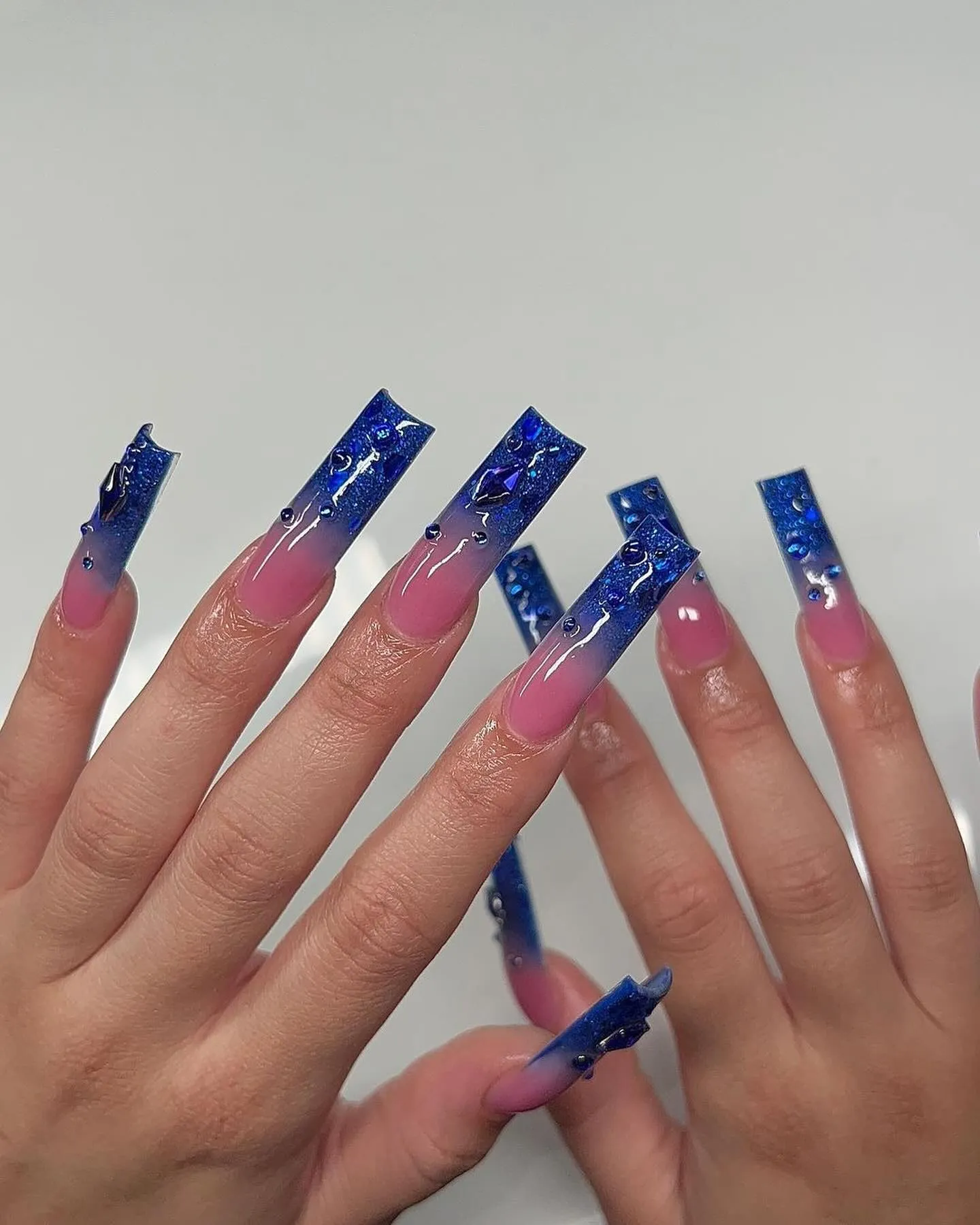 Blue Coffin Nails for Special Occasions