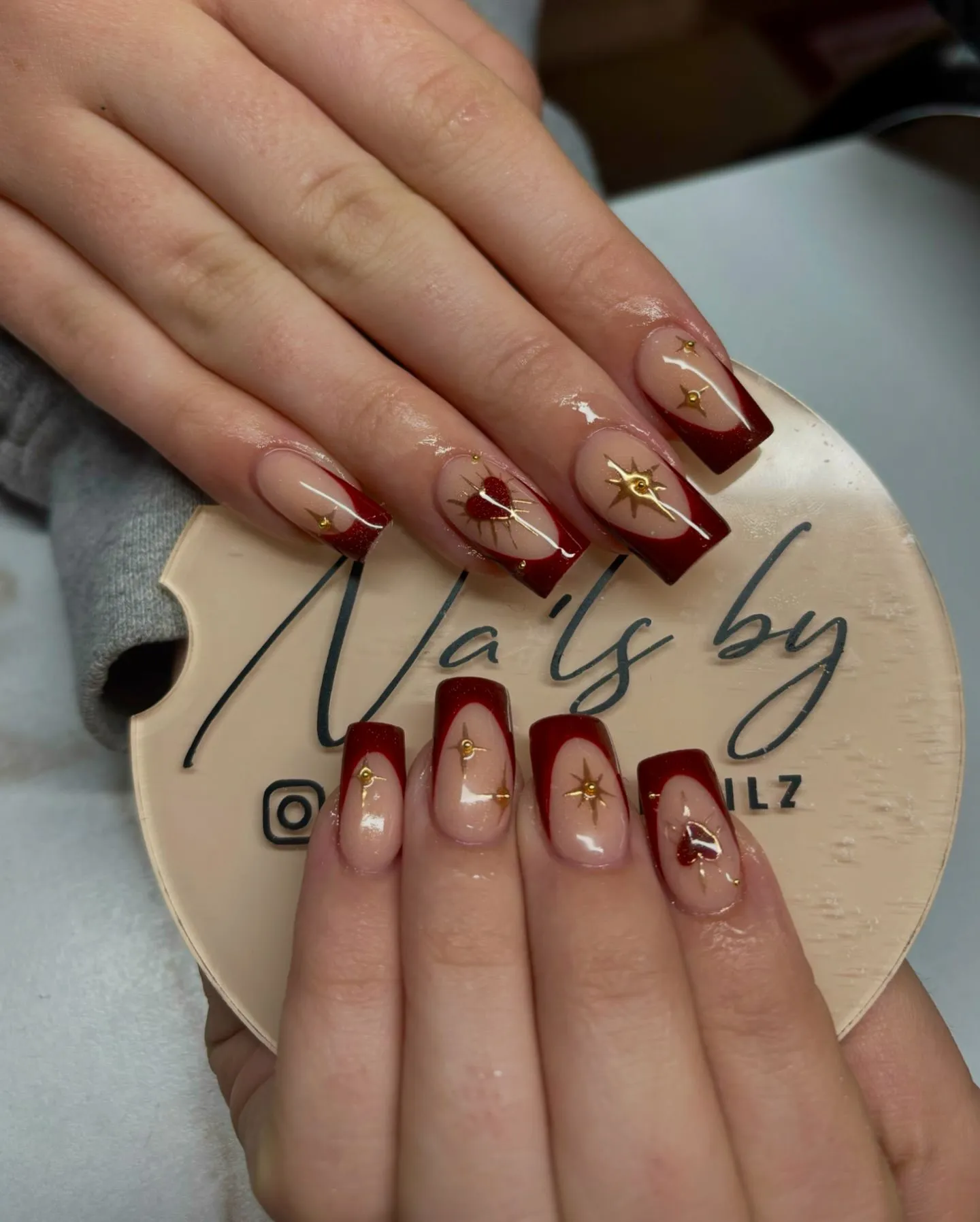 Red and Gold Nails