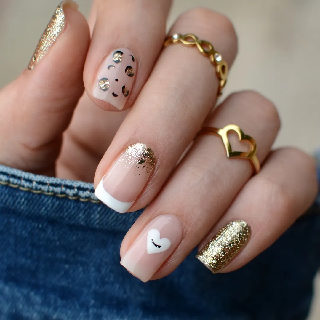 Cute Glitter Coffin Nails